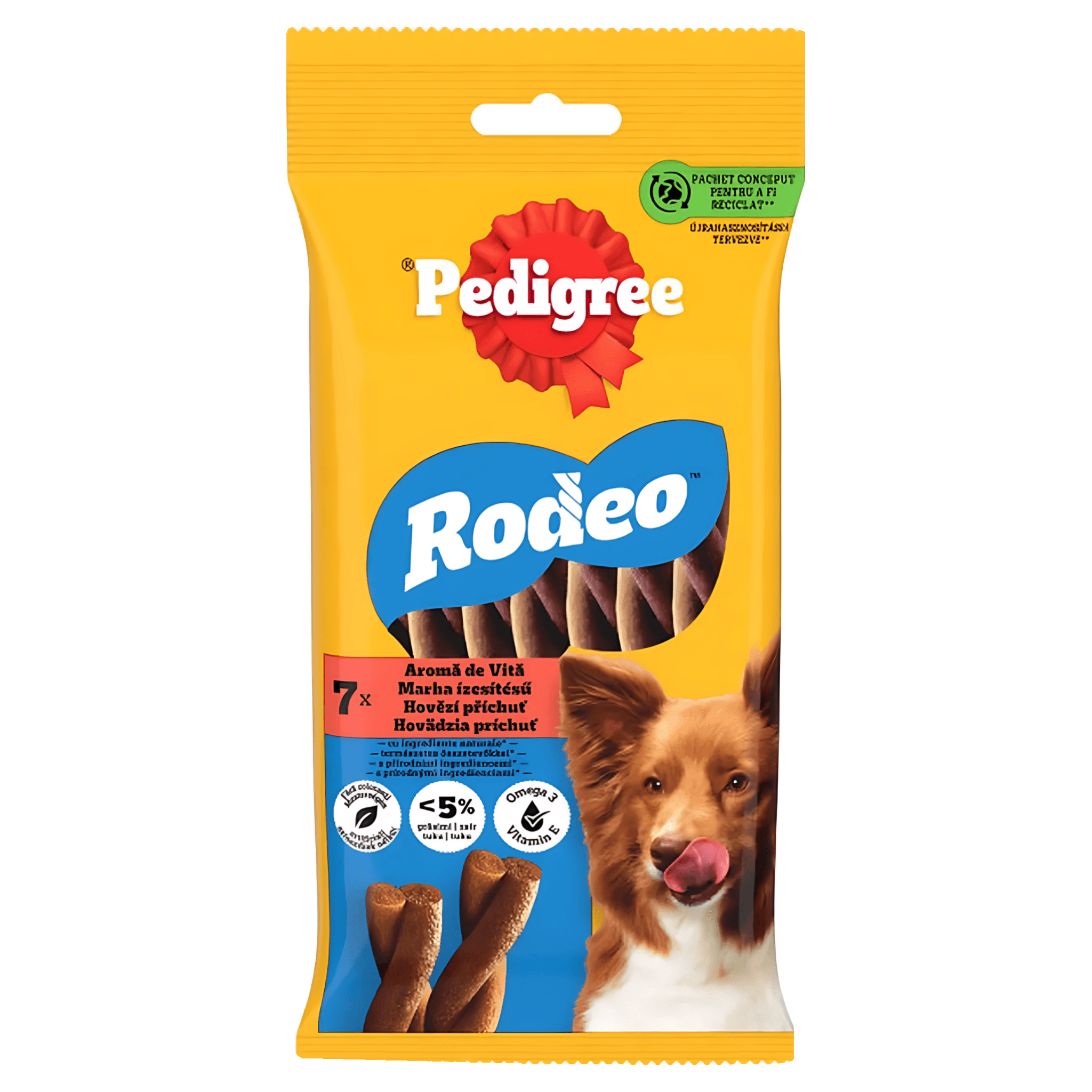 Recompense pentru caini Pedigree Rodeo, vita, 123 g