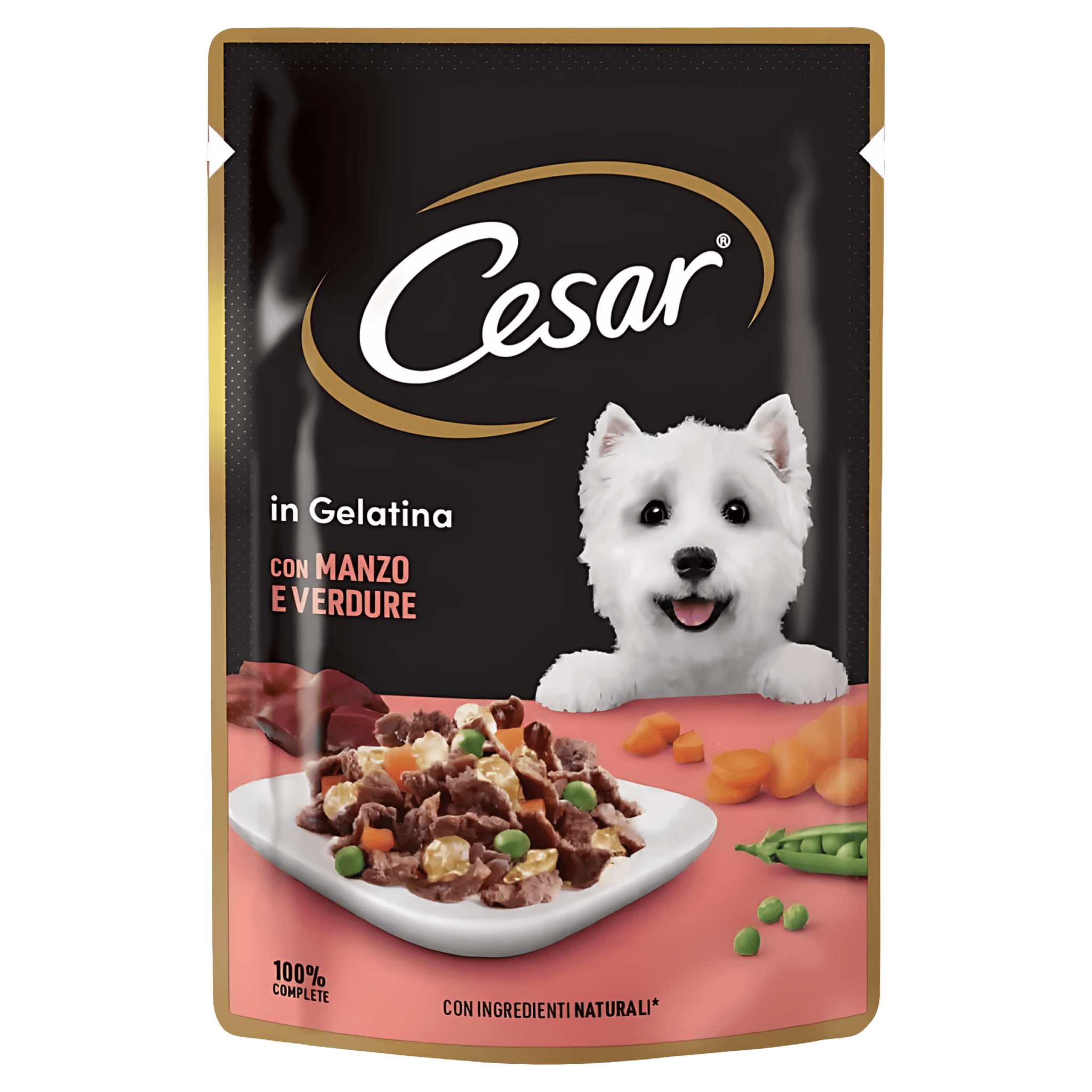 Hrana umeda pentru caini adulti Cesar, cu vita frageda si legume in aspic, 100 g