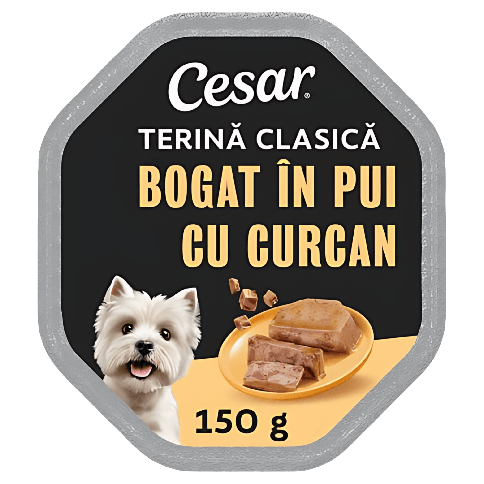 Pate pentru caini Cesar, pui si curcan, 150 g