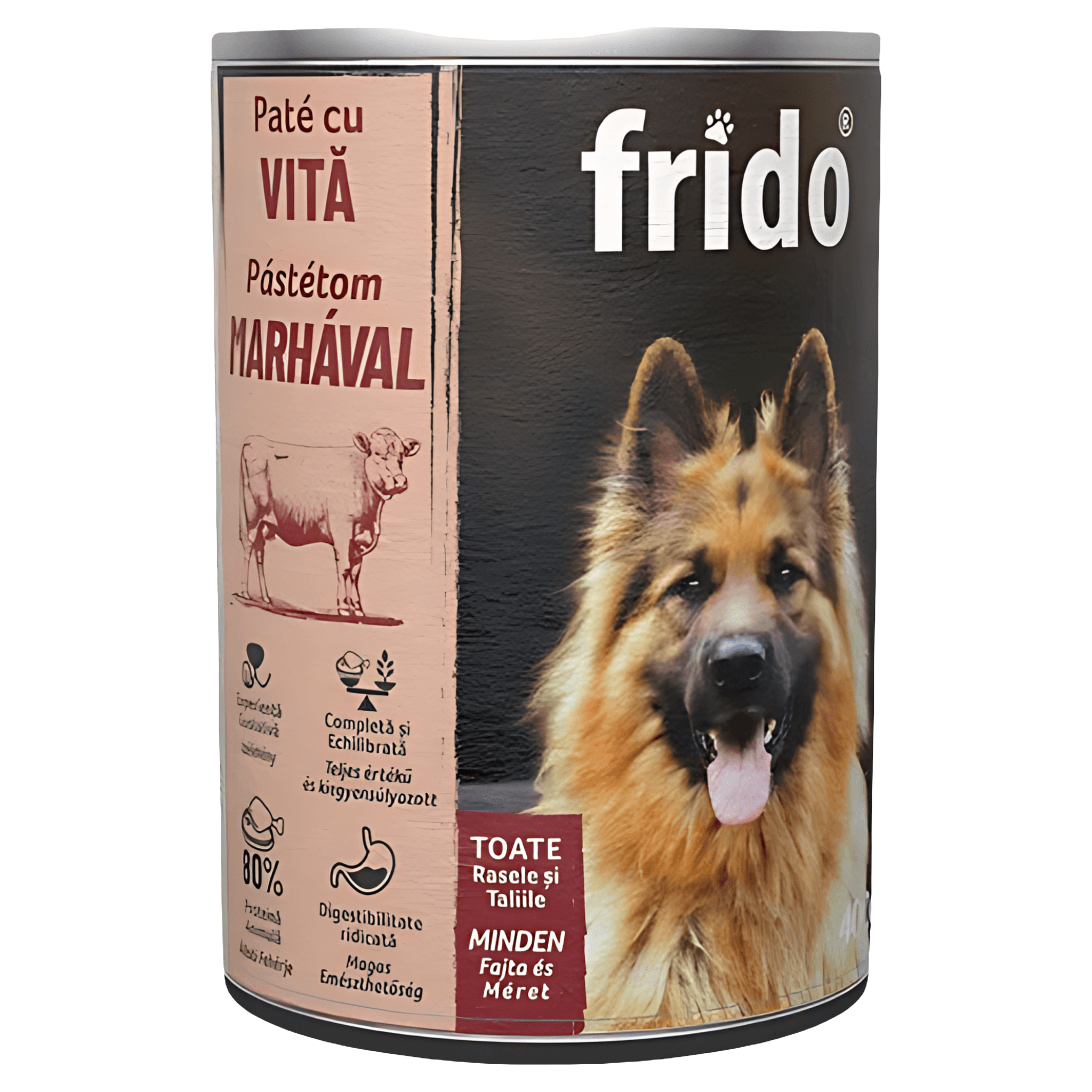 Pate cu vita pentru caini adulti Frido, 400 g