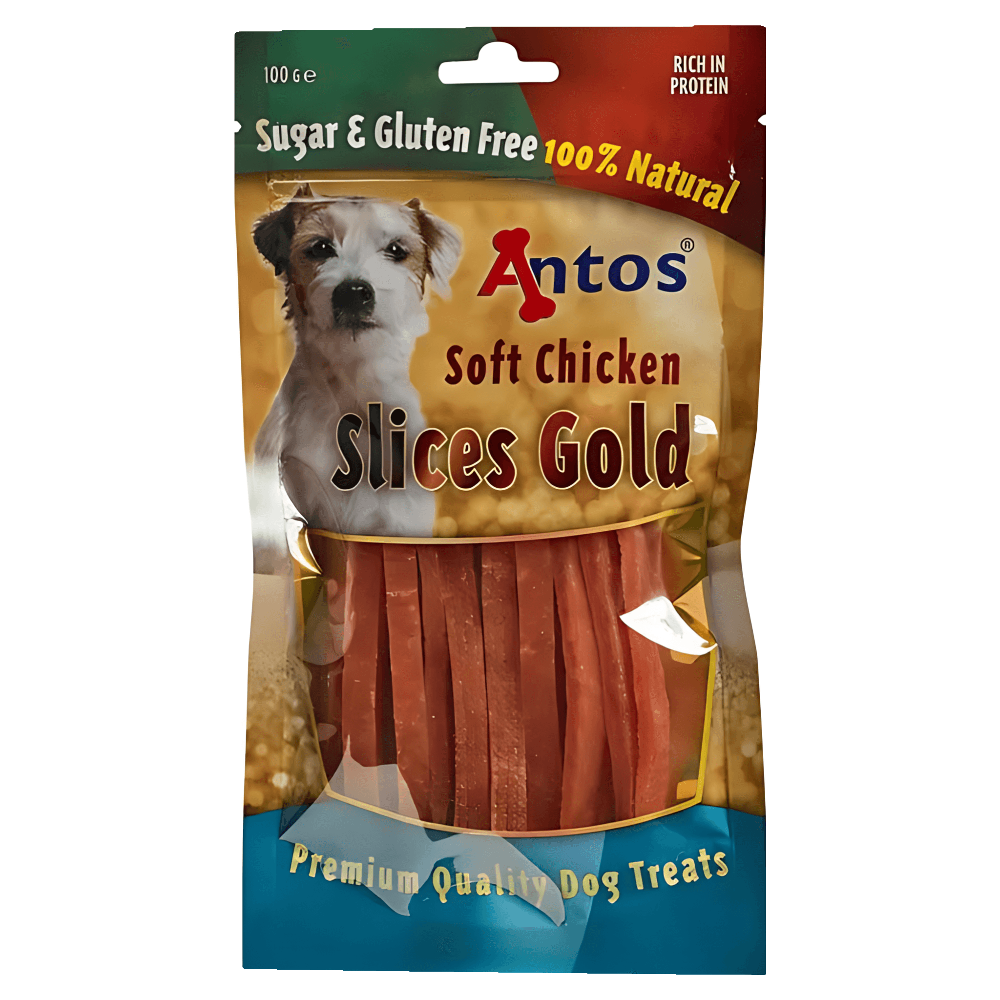 Recompense pentru caini Antos Slices Gold, pui, 100 g