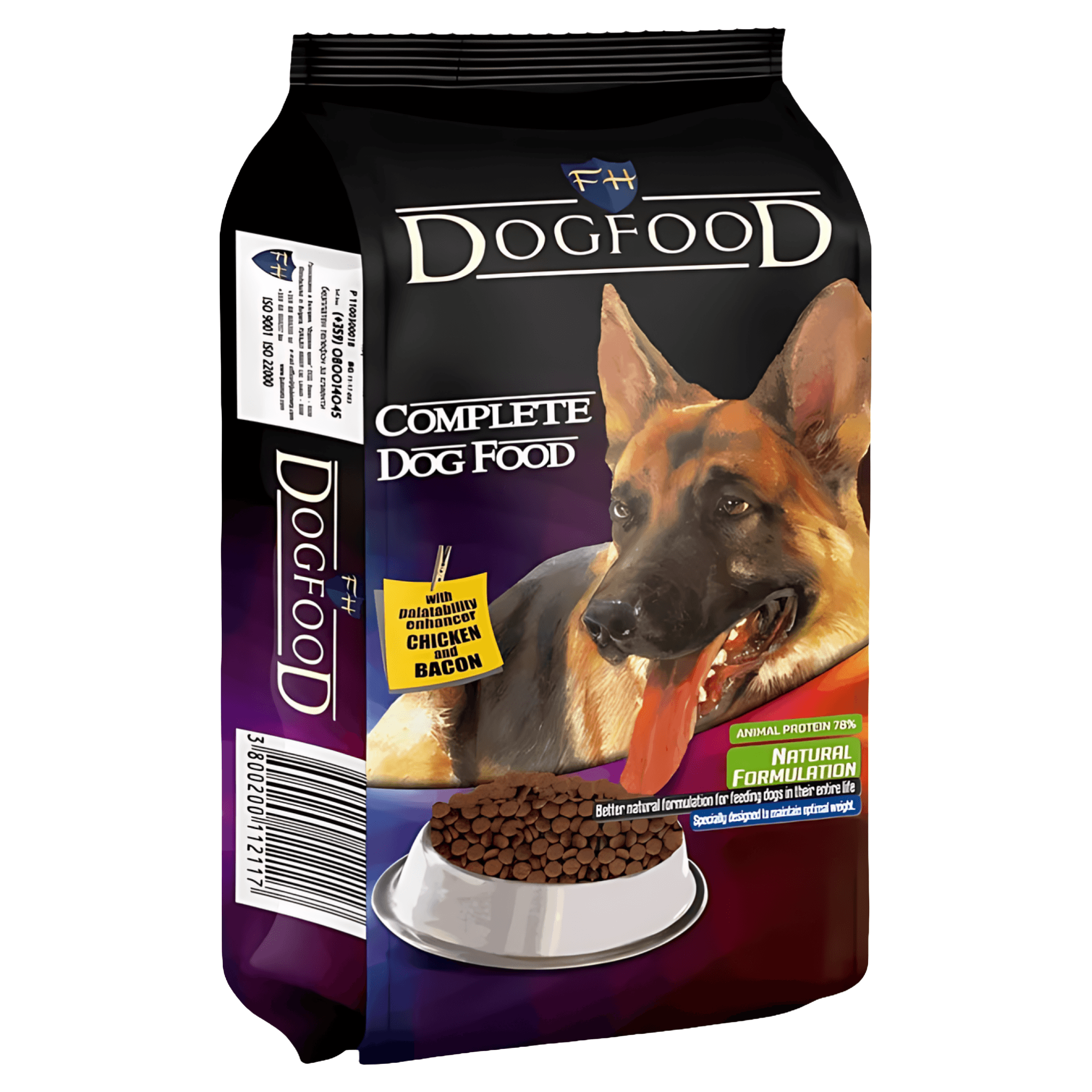 Hrana uscata pentru caini adulti Dog Food, pui si bacon, 3 kg