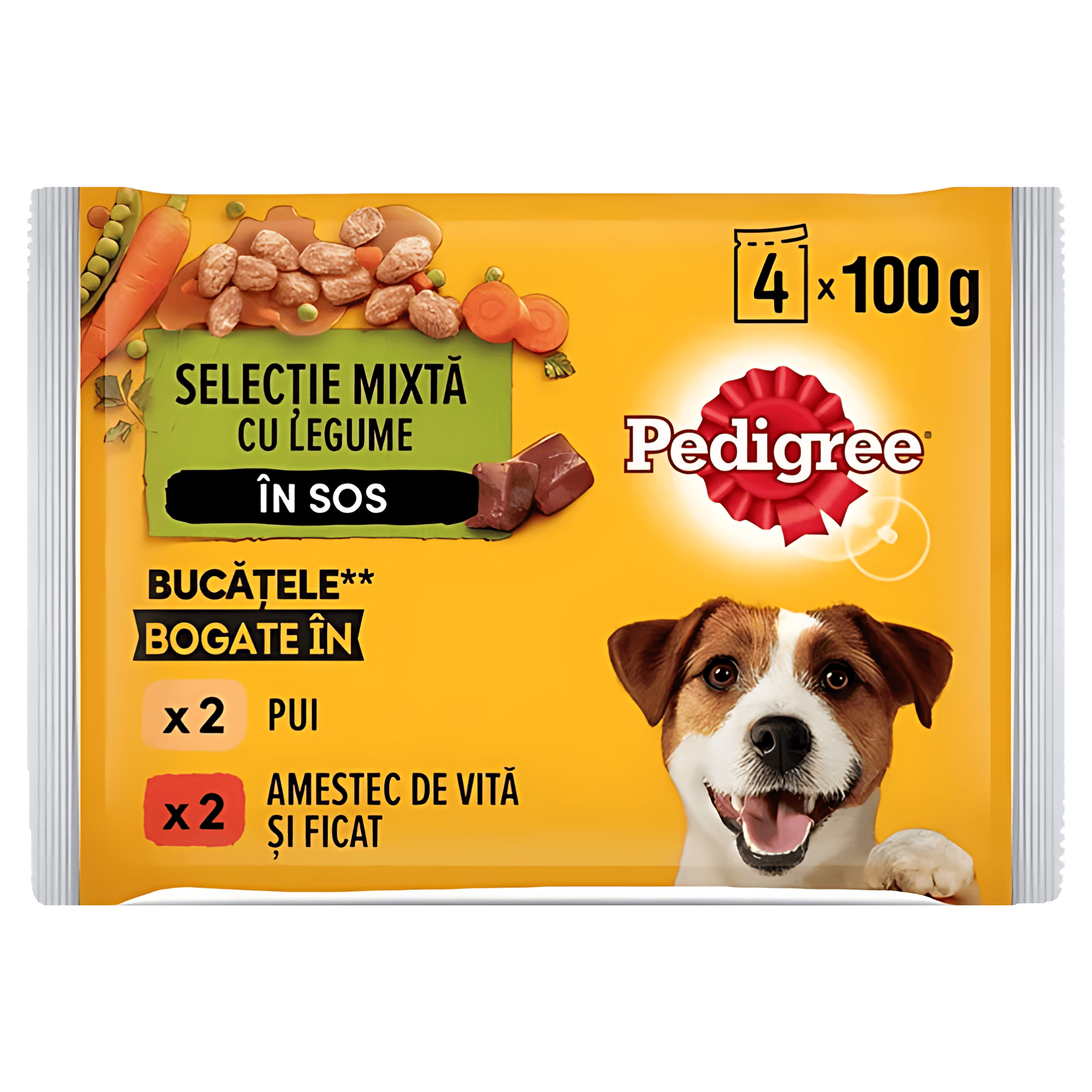 Pliculete pentru caini adulti Pedigree, 4 x 100 g
