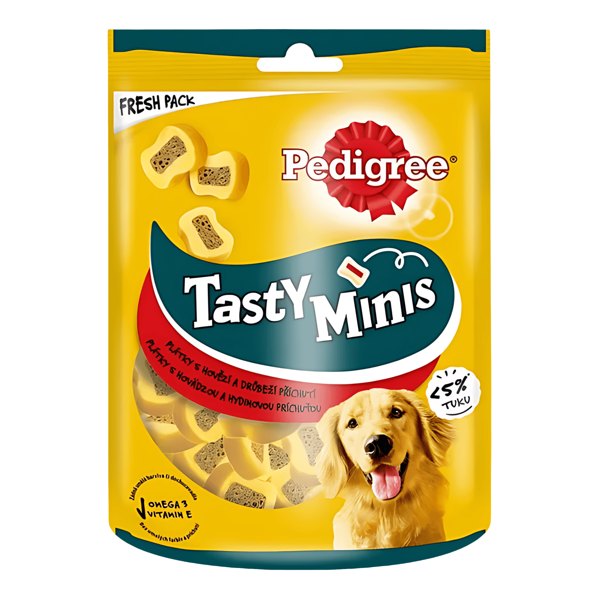 Recompense pentru caini adulti Pedigree Tasty Minis, cu vita, 155 g