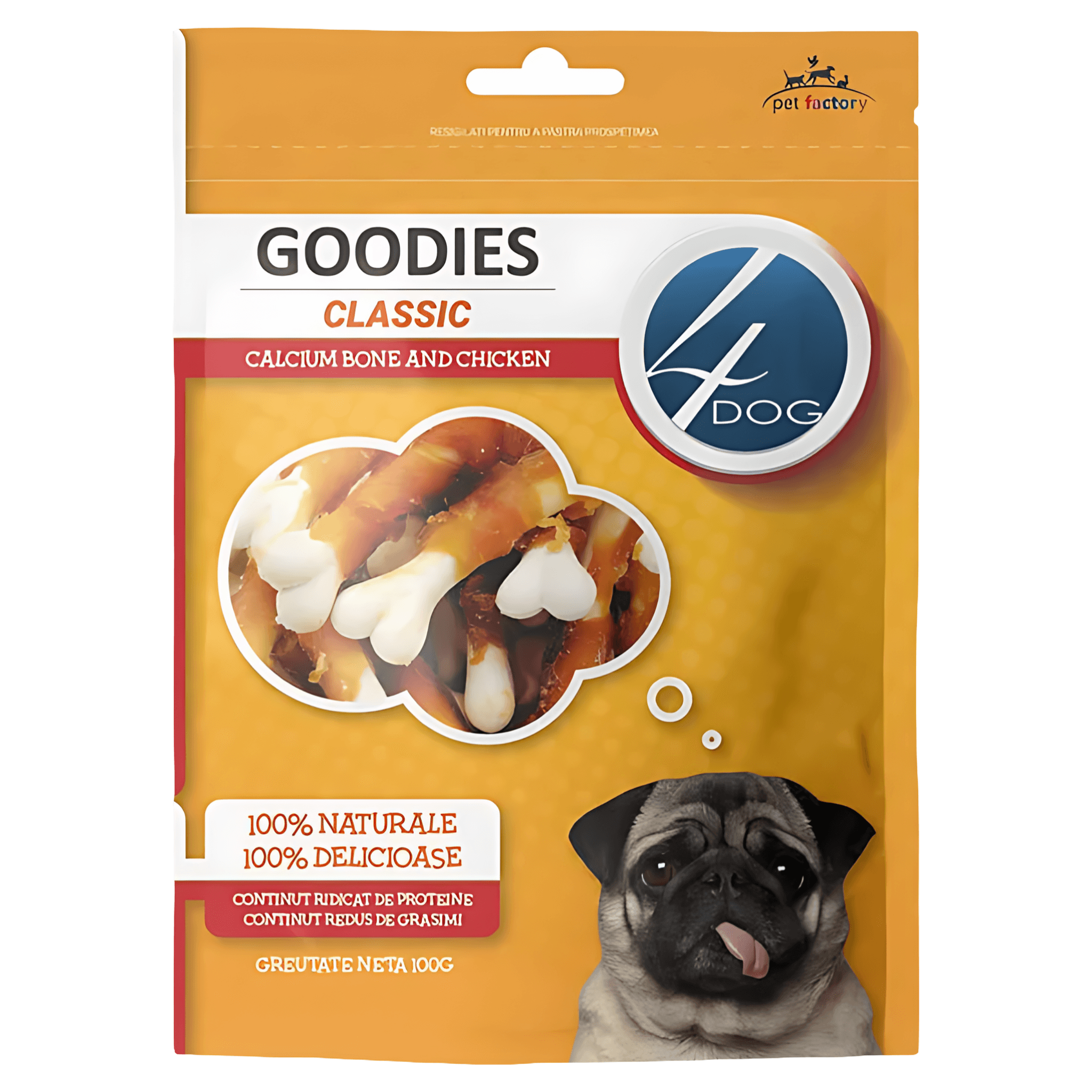 Recompense pentru caini Goodies Classic cu pui, 100 g