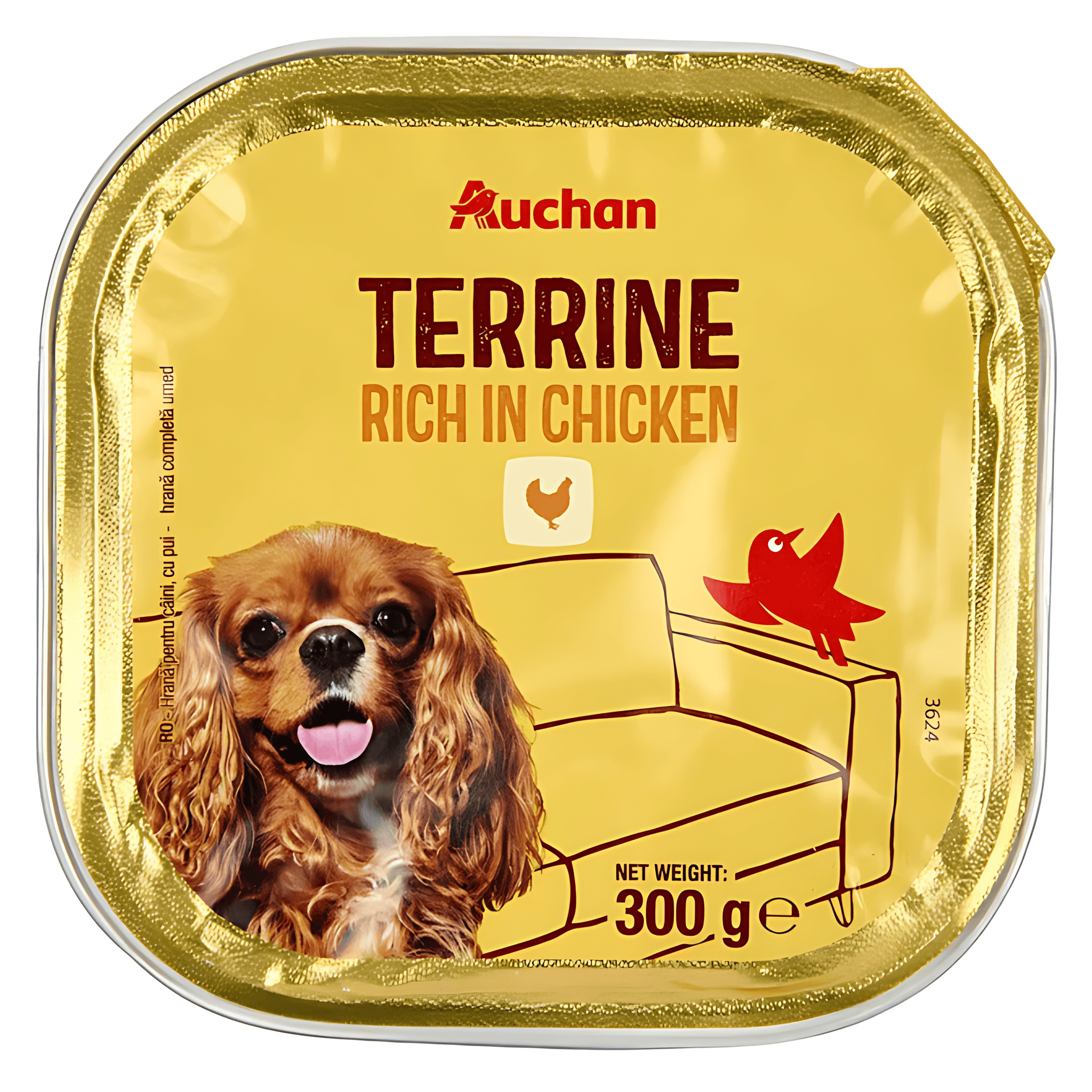 Pate cu pui pentru caini adulti, Auchan, 300 g