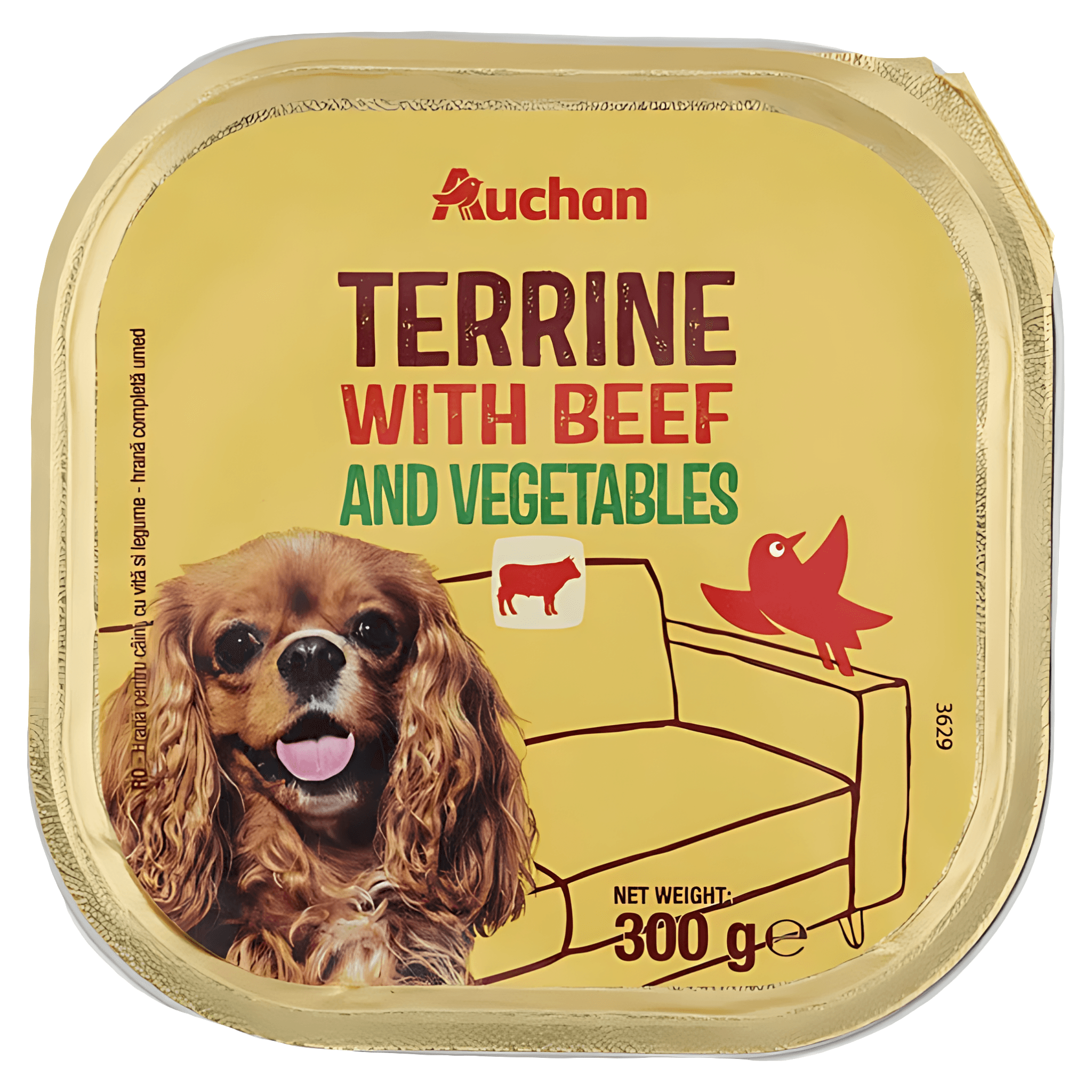 Pate cu vita si legume pentru caini adulti Auchan, 300 g