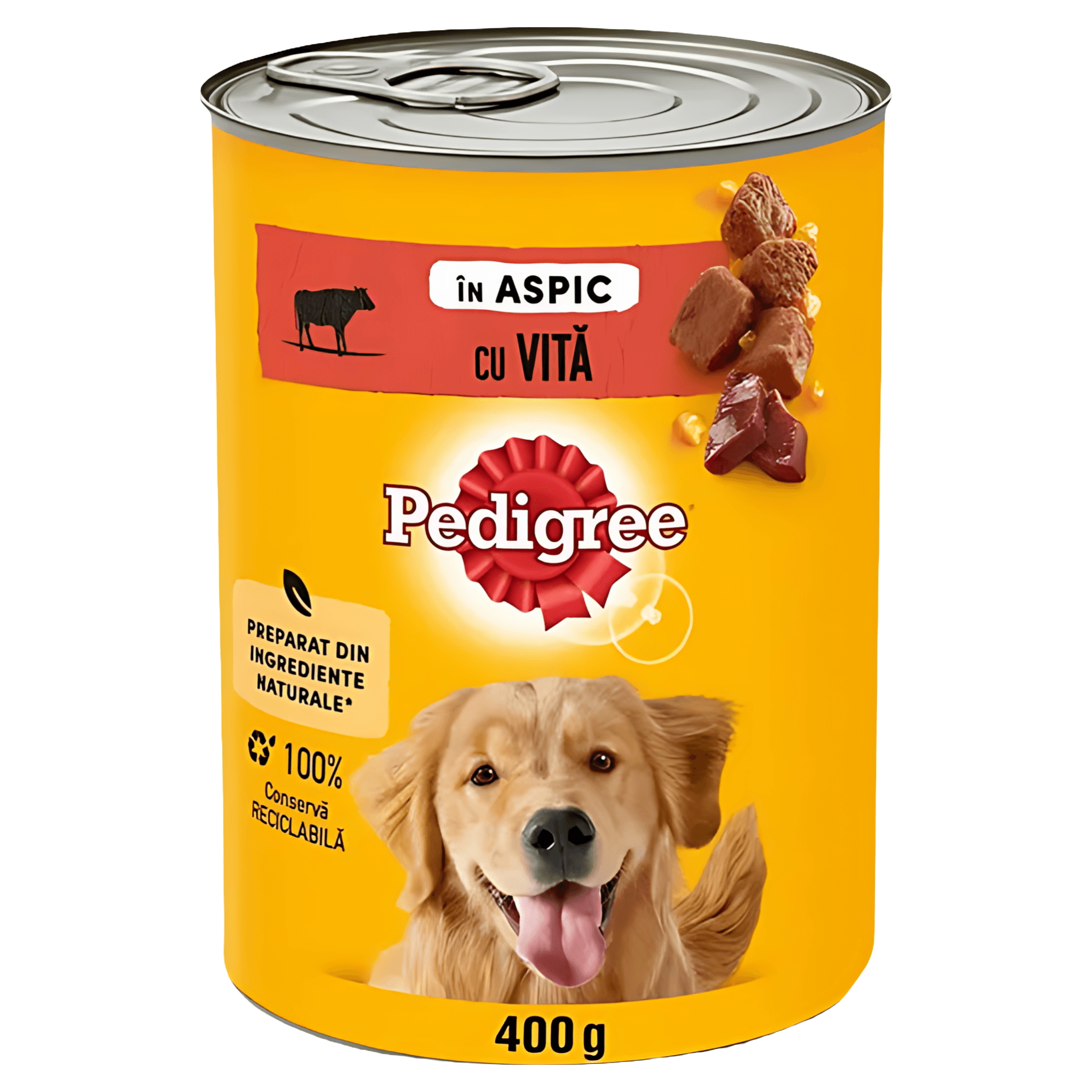 Hrana umeda la conserva pentru caini adulti Pedigree, cu vita in aspic, 400 g