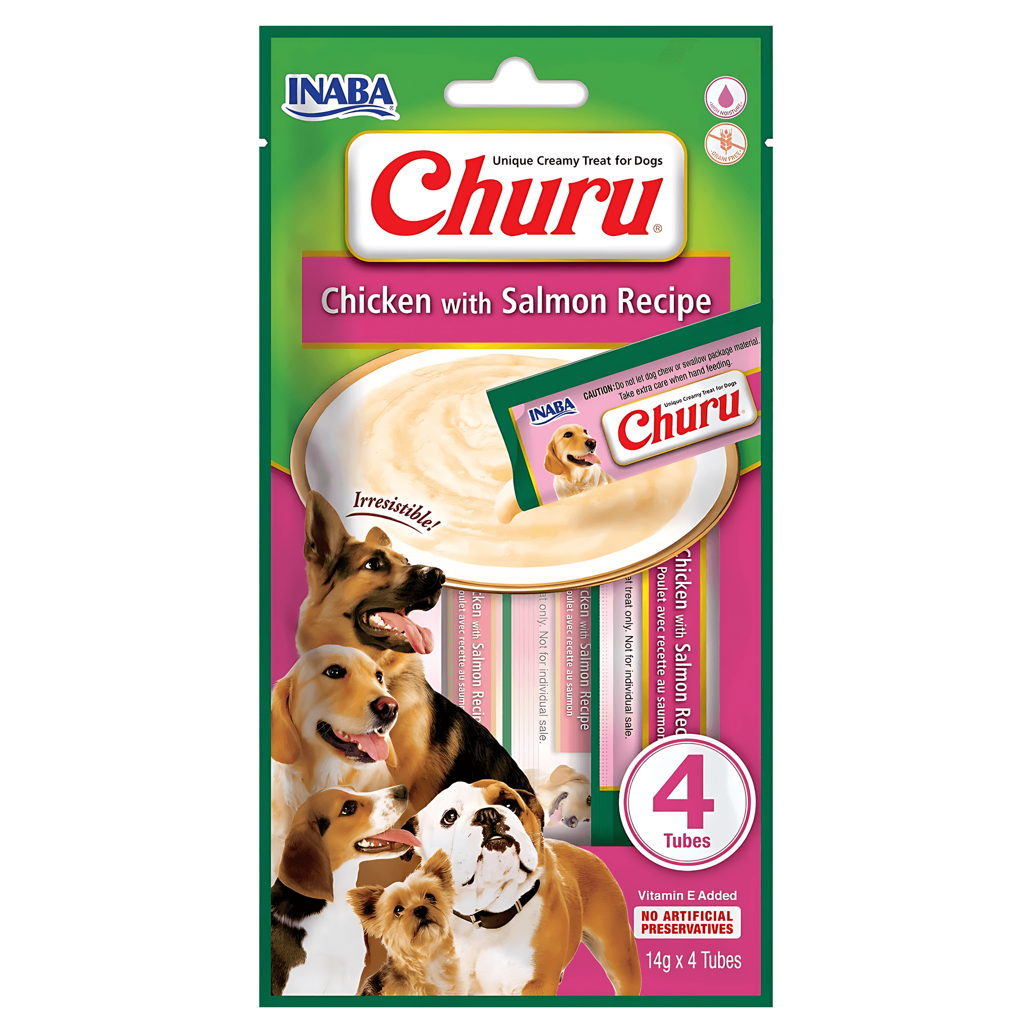 Recompense cremoase pentru caini Inaba Churu, somon, 4 x 14 g