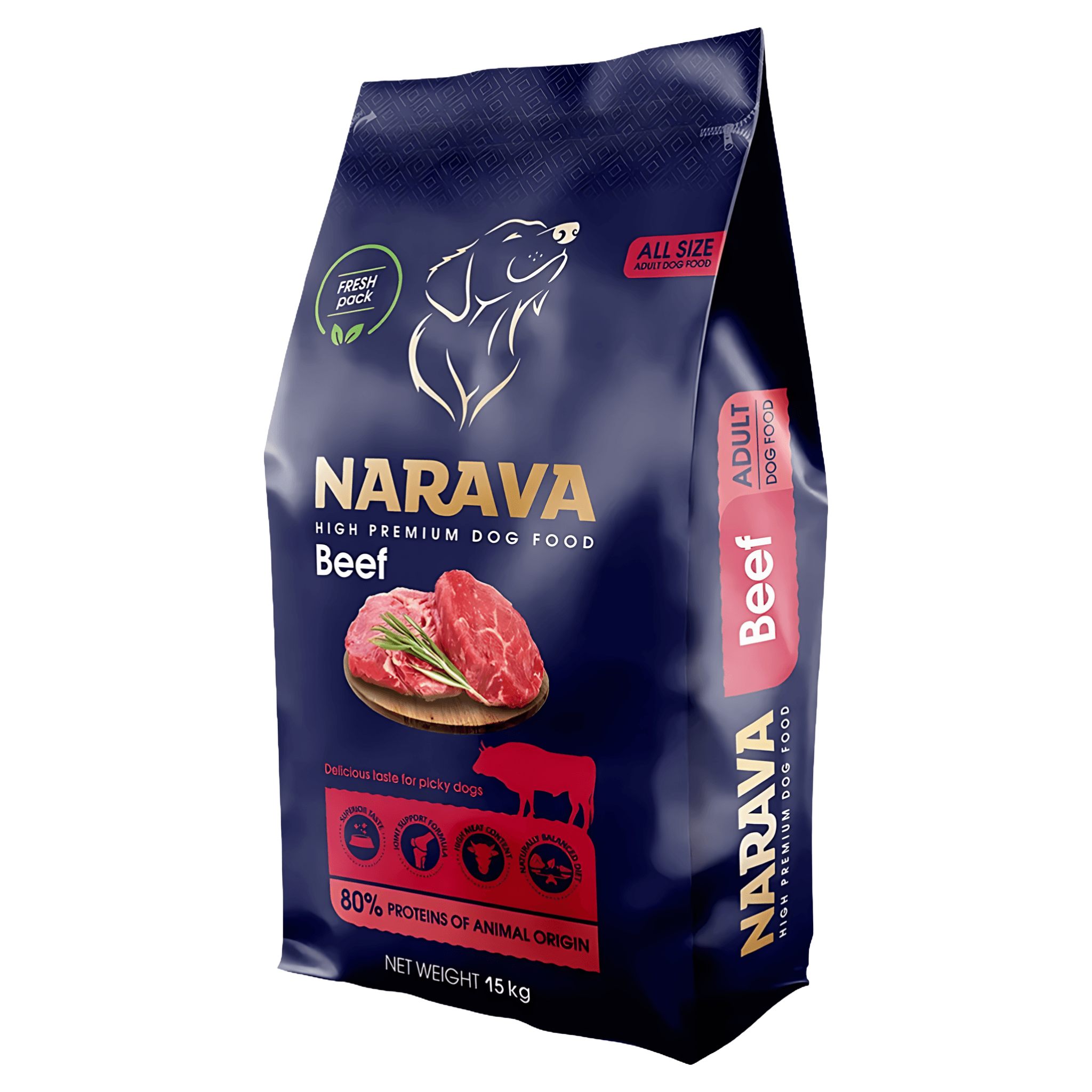 Hrana uscata pentru caini adulti Narava, vita, 15 kg