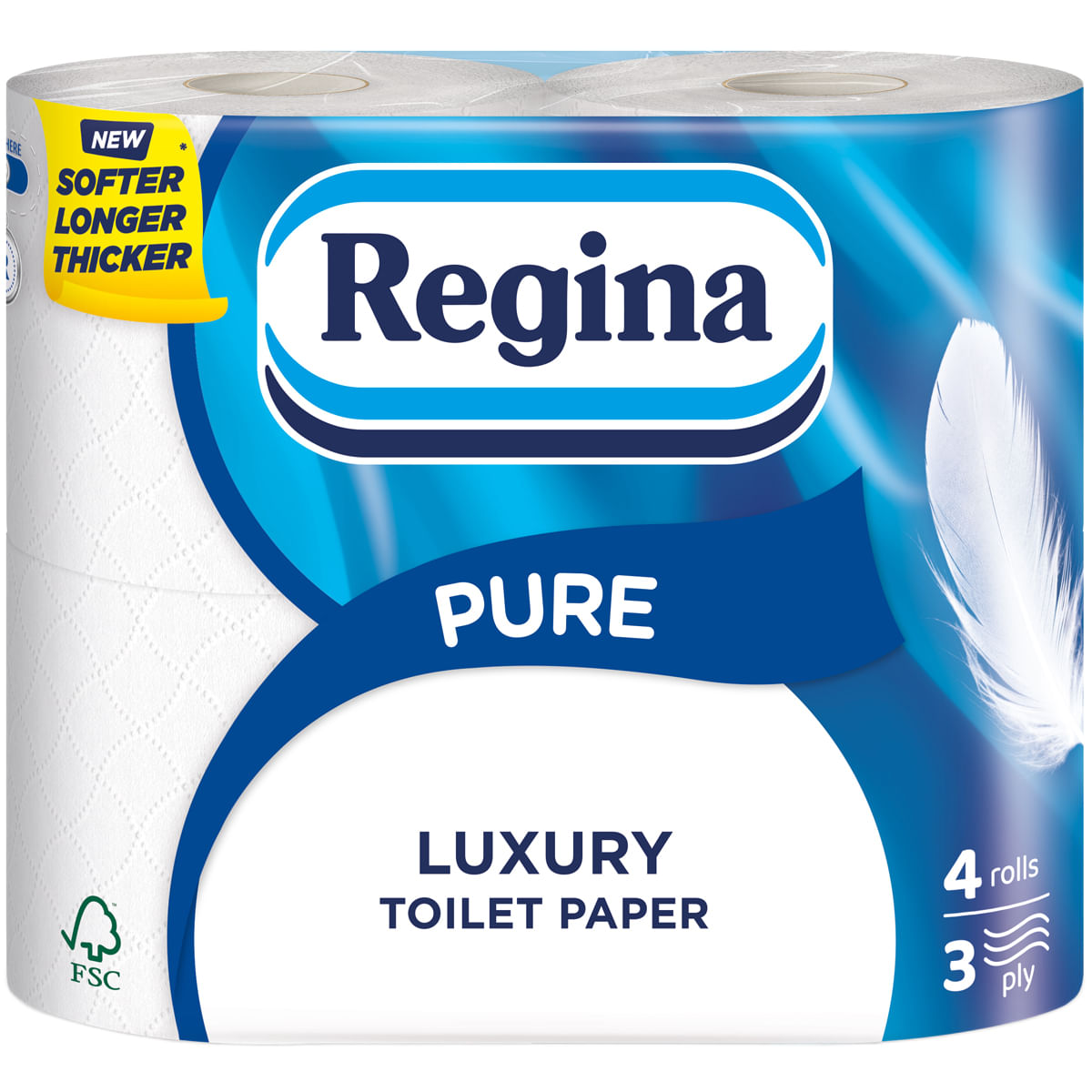 Hartie igienica Regina Pure, 4 role, 3 straturi