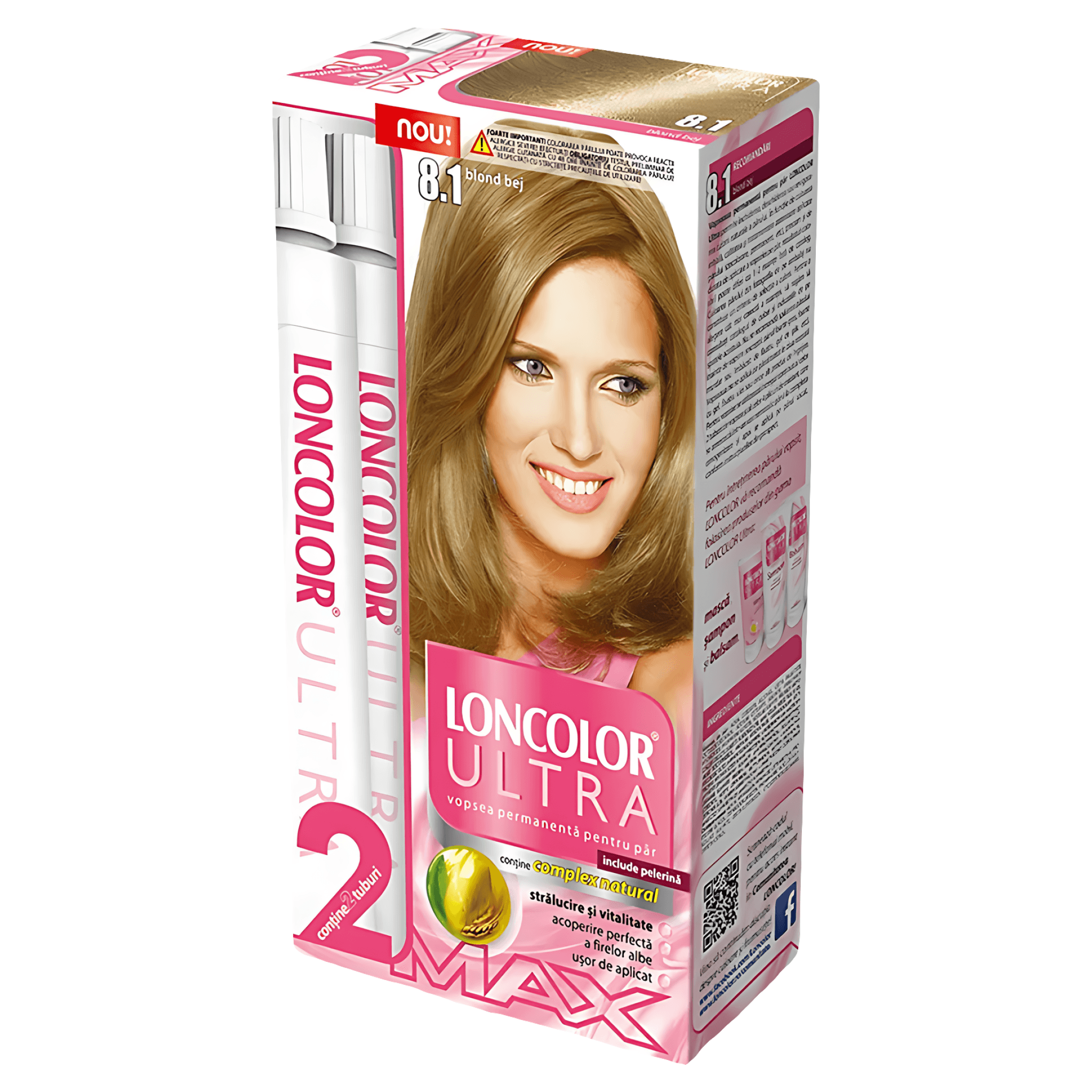 Vopsea permanenta pentru par Loncolor Ultra Max, 8.1 Blond bej