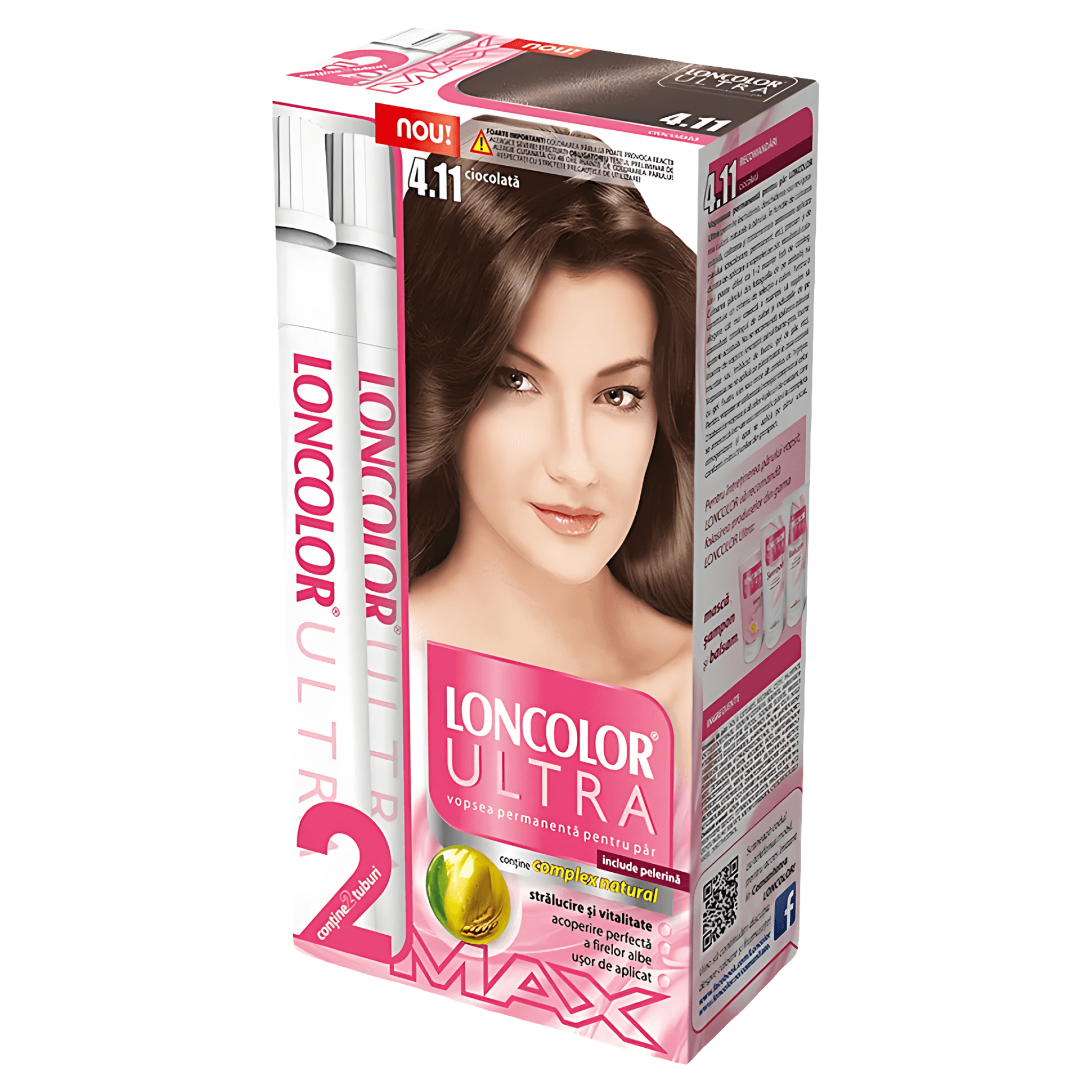 Vopsea permanenta pentru par Loncolor Ultra Max, 4.11 Ciocolata