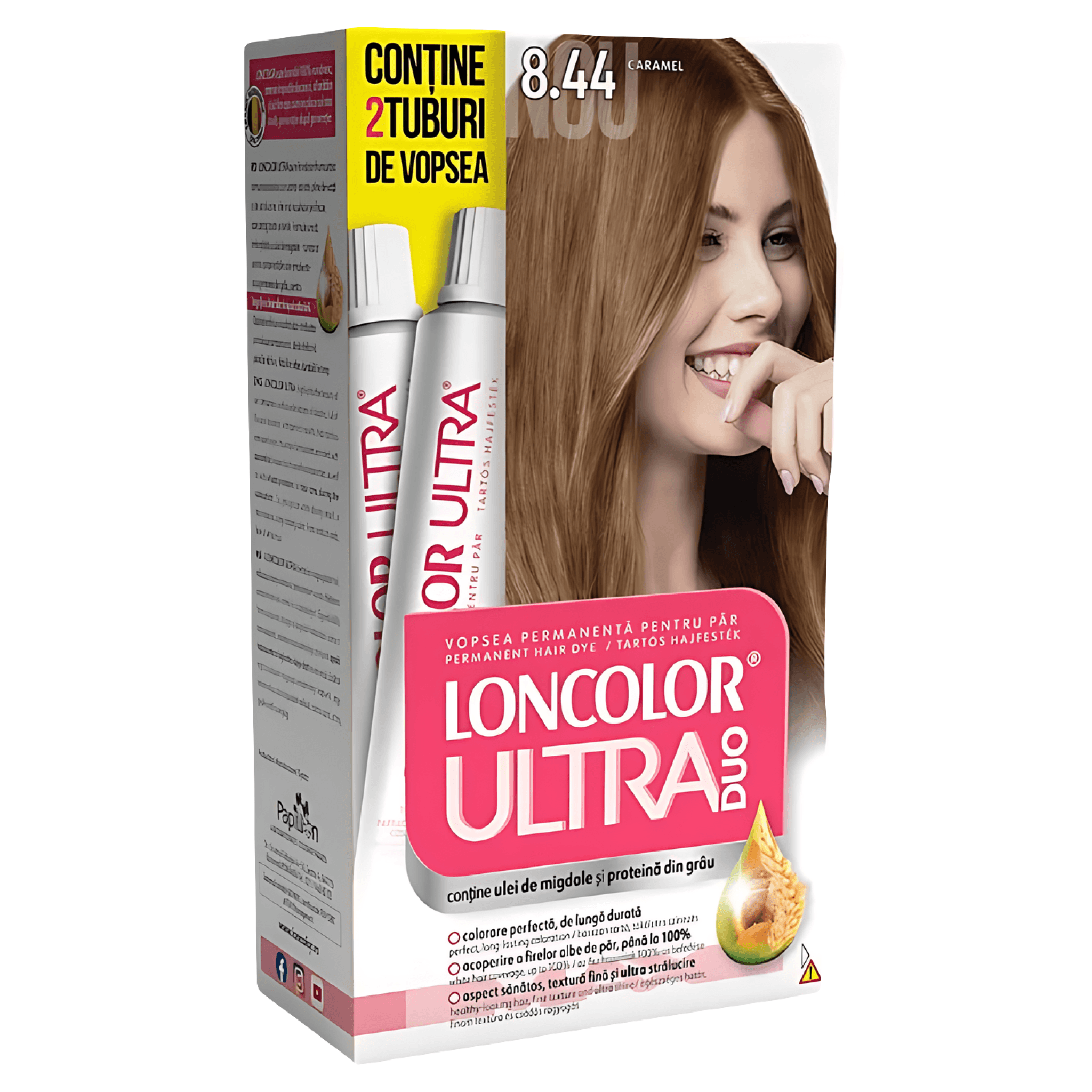 Vopsea de par permanenta Loncolor Ultra Max 8.44 Caramel, 200 ml