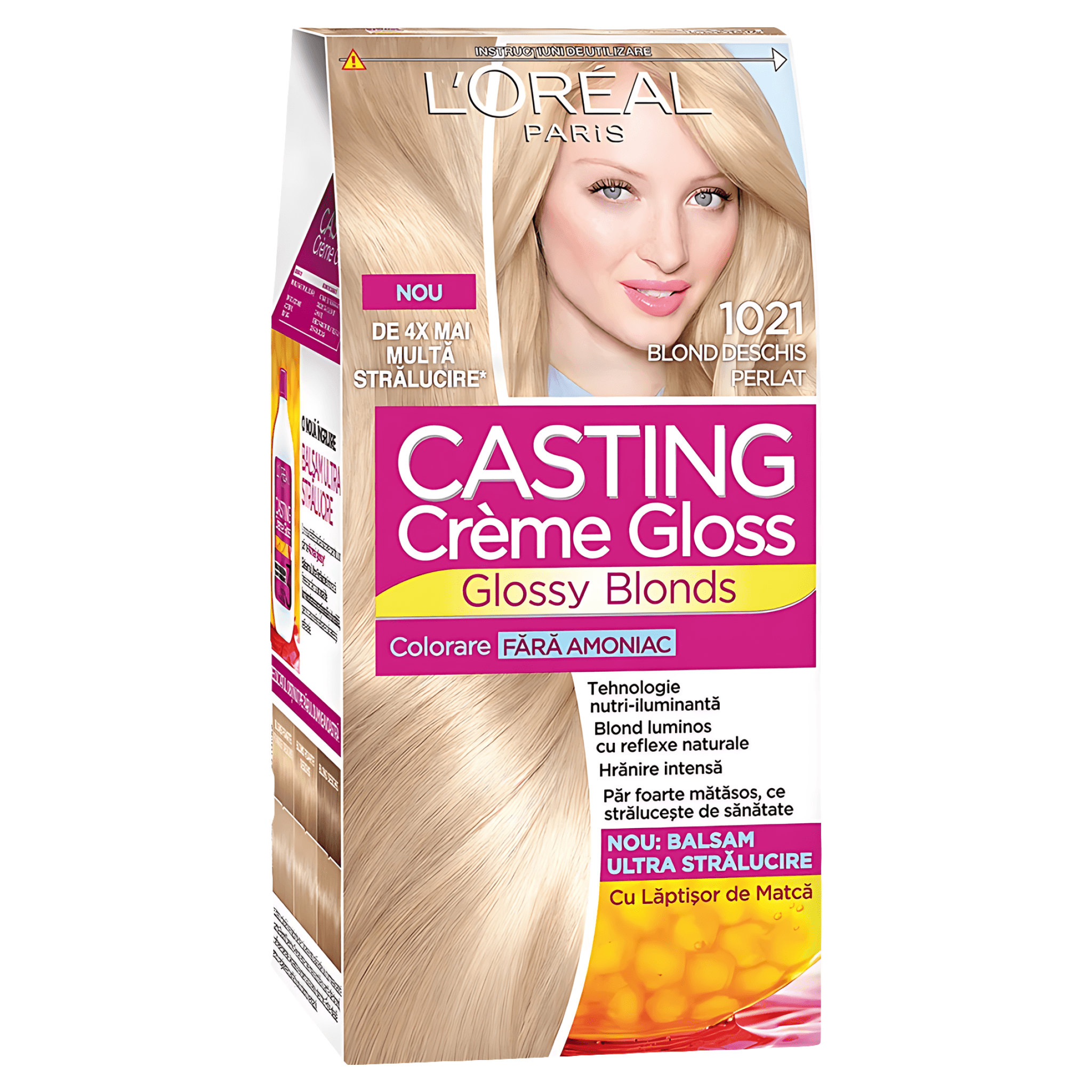 Vopsea de par fara amoniac L'Oreal Paris Casting Creme Gloss 1021, 180 ml