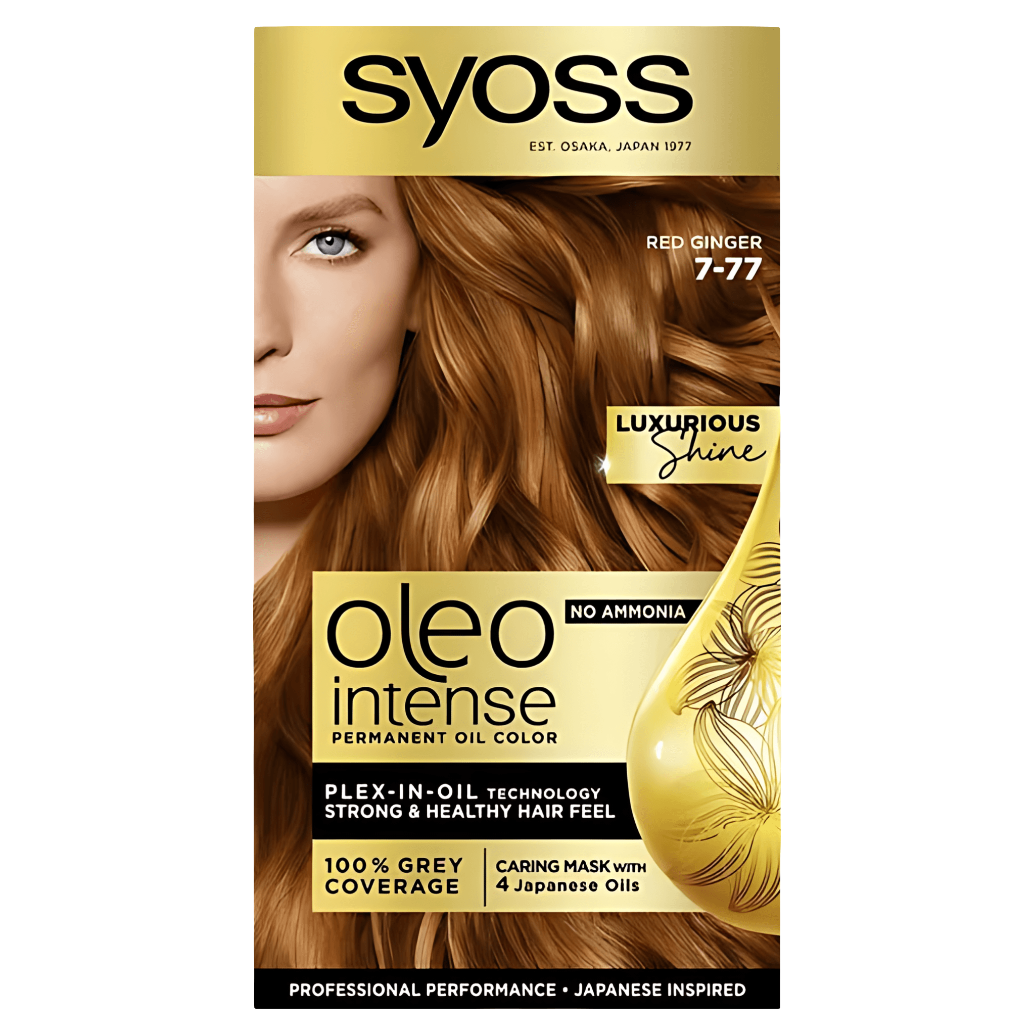 Vopsea de par fara amoniac Syoss Oleo Intense 7-77 Red Ginger, 115 ml