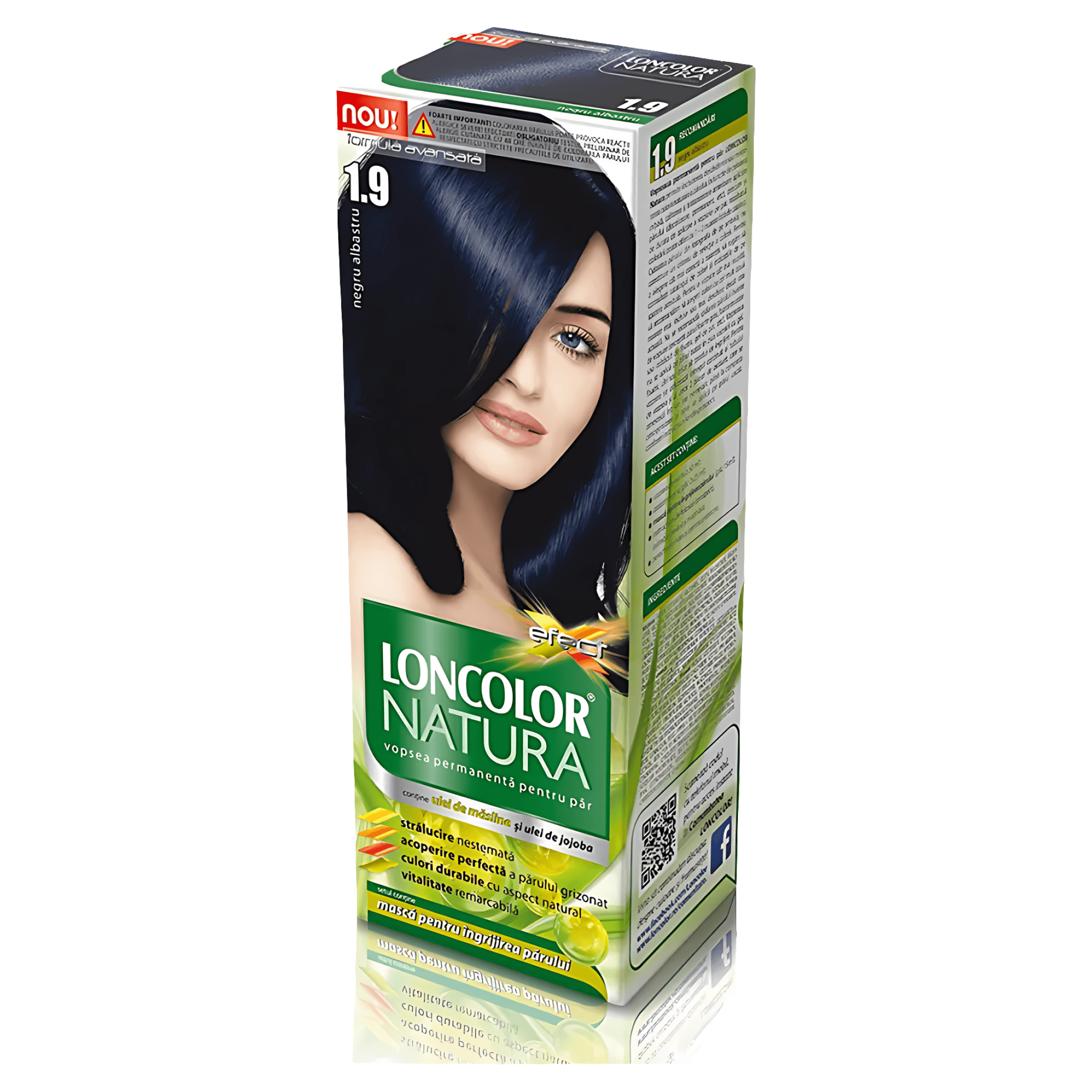 Vopsea permanenta par Loncolor Natura, 1.9 Negru albastru, 100 ml