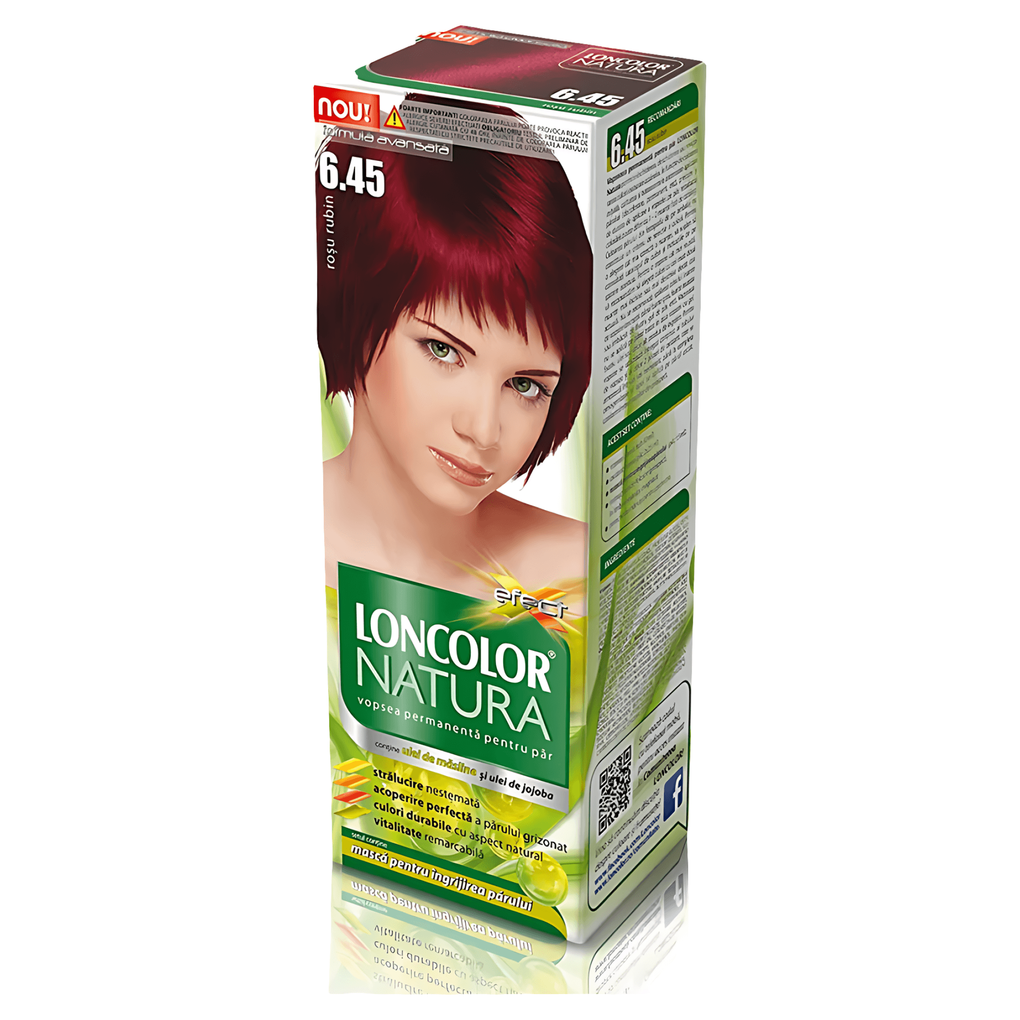 Vopsea permanenta par Loncolor Natura, 6.45 Rosu rubin, 100 ml
