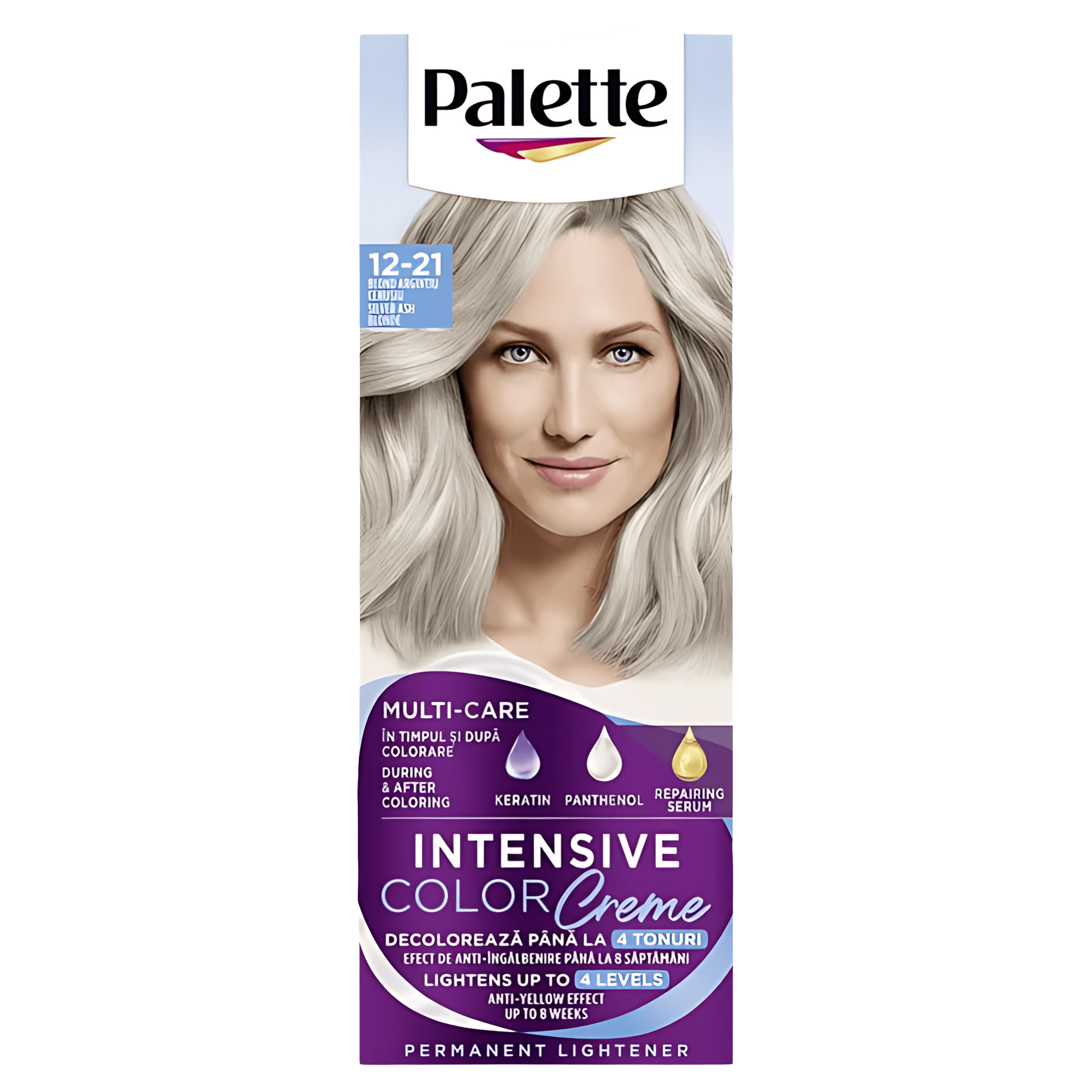 Decolorant de par Palette Intensive Color Creme, 115 ml, 12-21 Blond Argintiu Cenusiu
