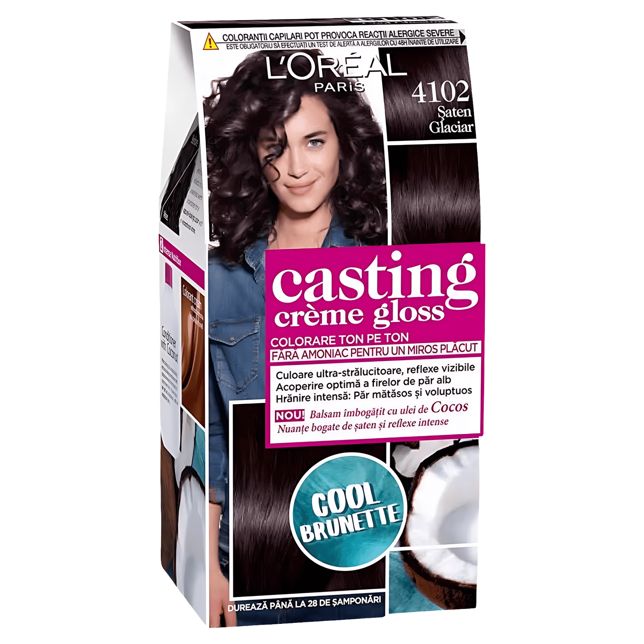 Vopsea de par  L'Oreal Paris Casting Creme Gloss 4102 - Saten Glaciar, 180 ml
