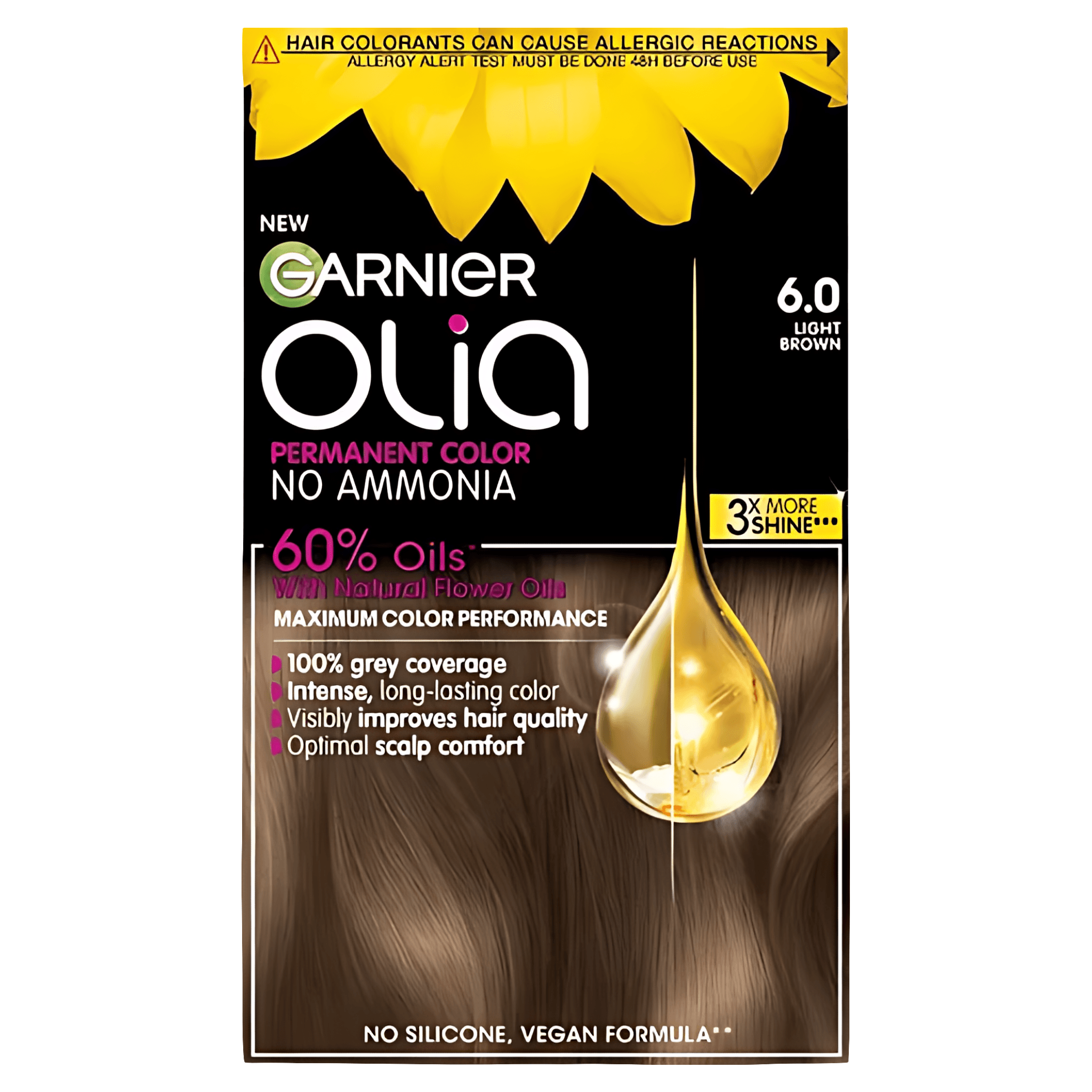 Vopsea permanenta pentru par Garnier Olia, 6.0 saten deschis
