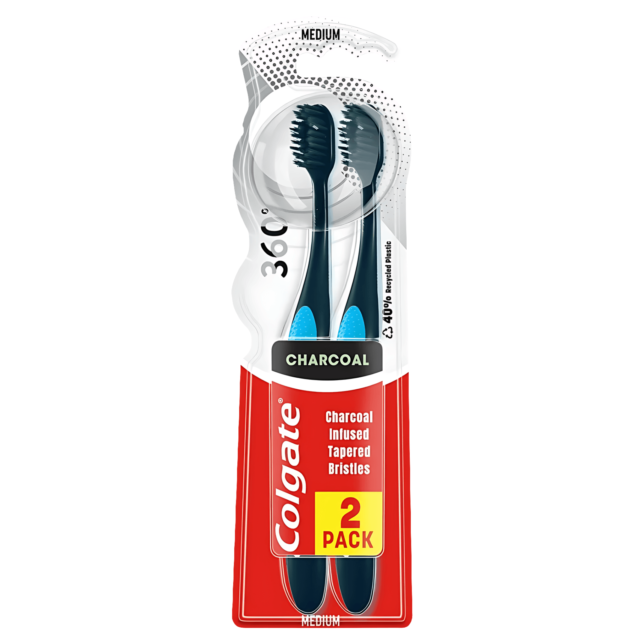 Pachet periuta de dinti Colgate 360 Black, 2 bucati