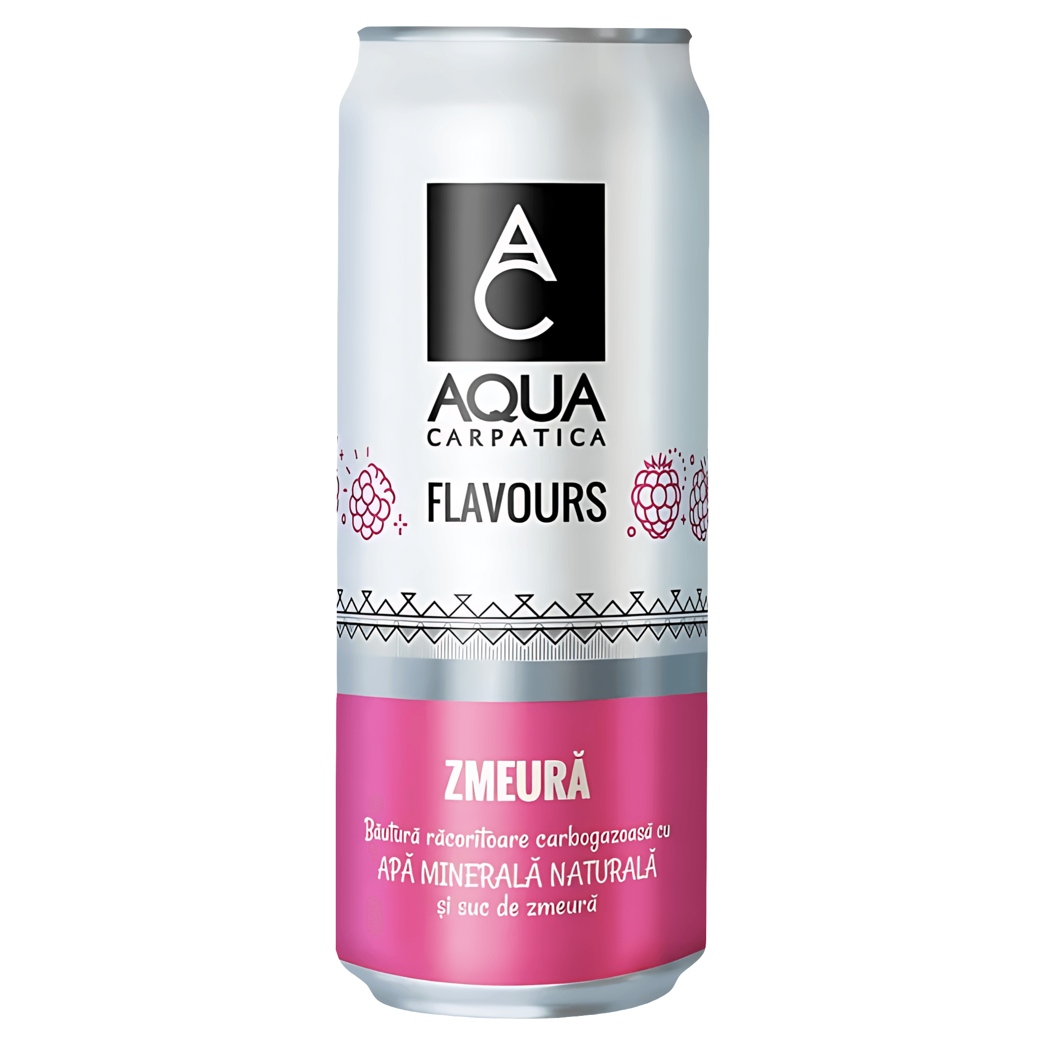 Bautura carbogazoasa Aqua Carpatica Flavours cu aroma de zmeura, 0.33 l