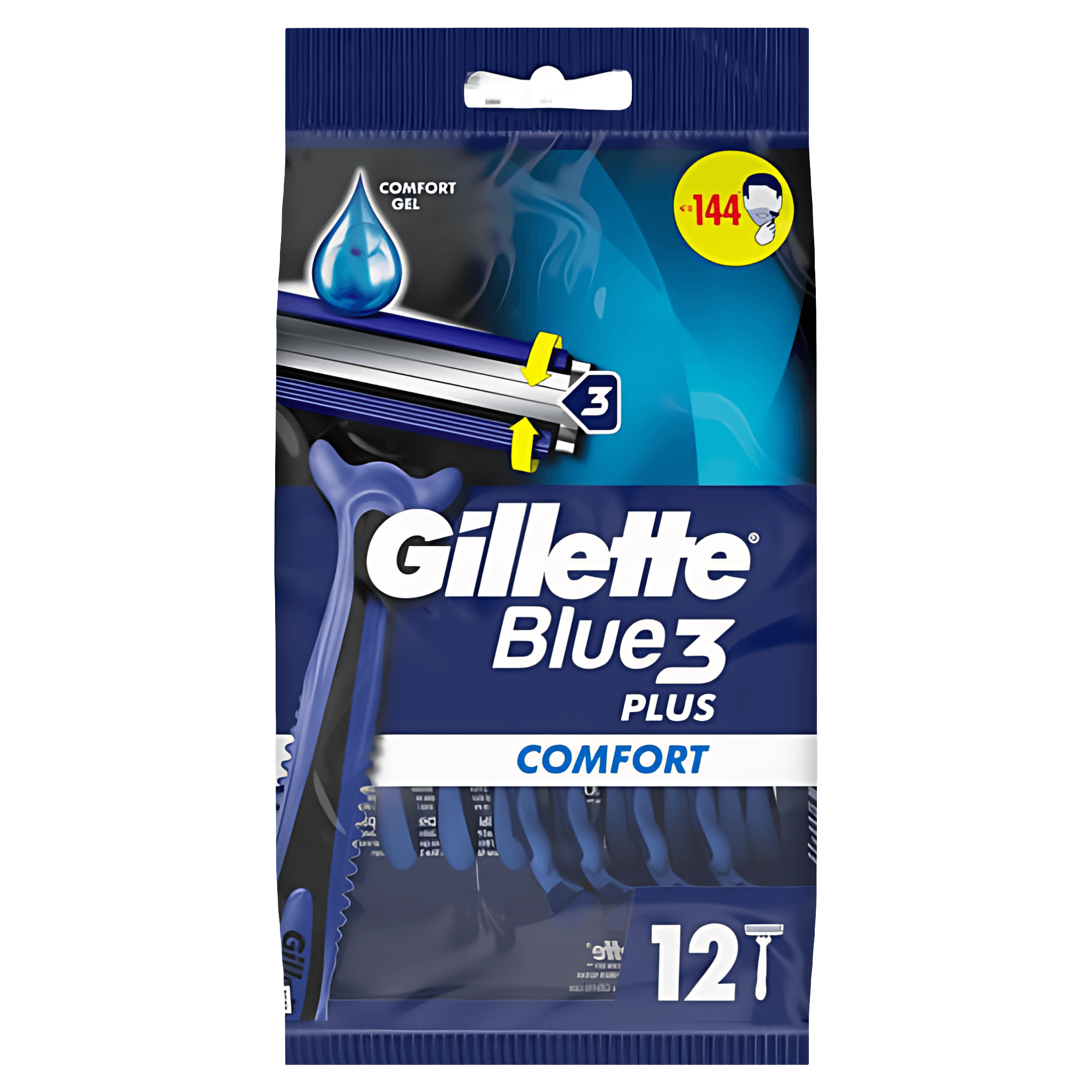 Aparat de ras Gillette Blue 3 Regular, 12 bucati