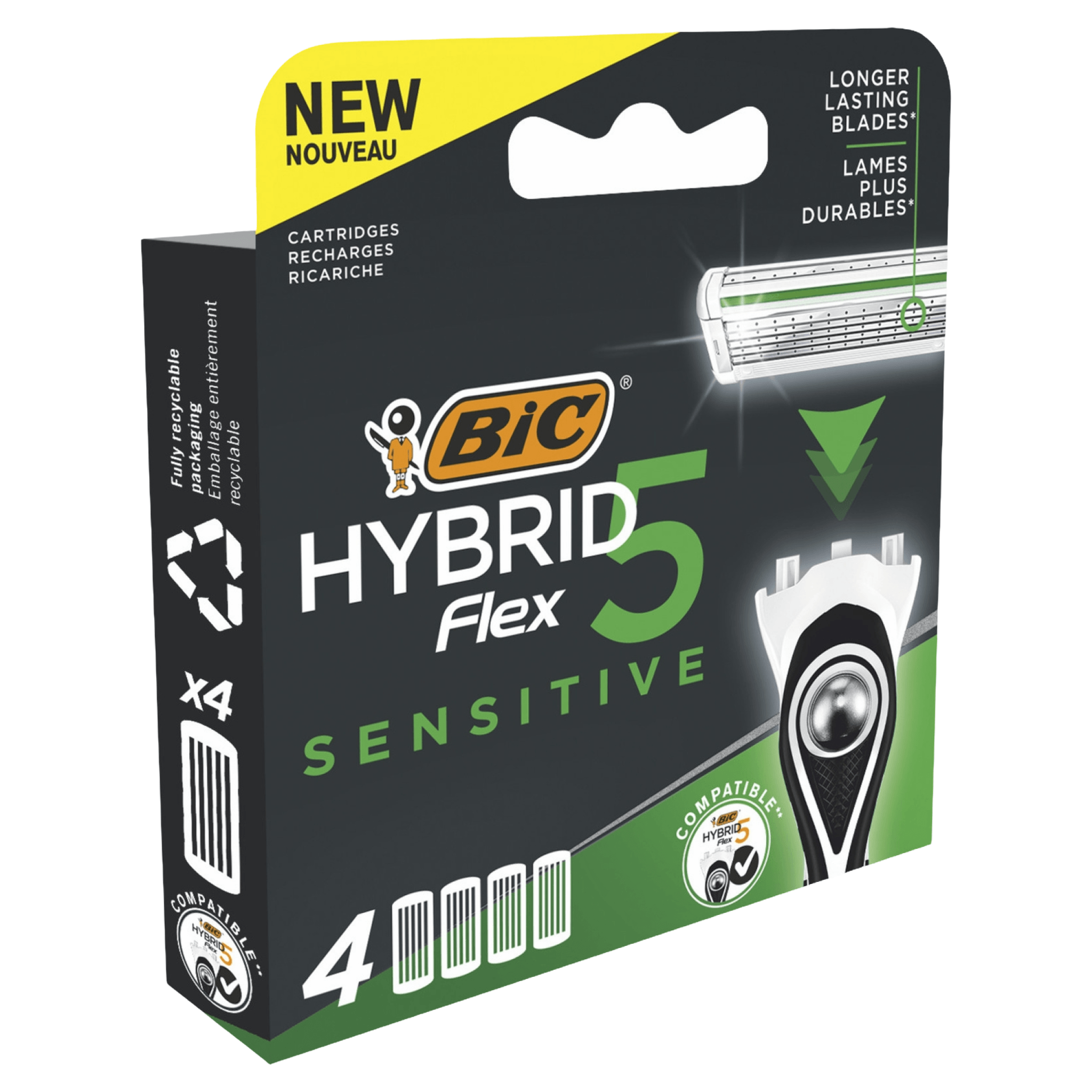 Rezerve aparat de ras BIC Hybrid 5 Flex Sensitive, 4 bucati