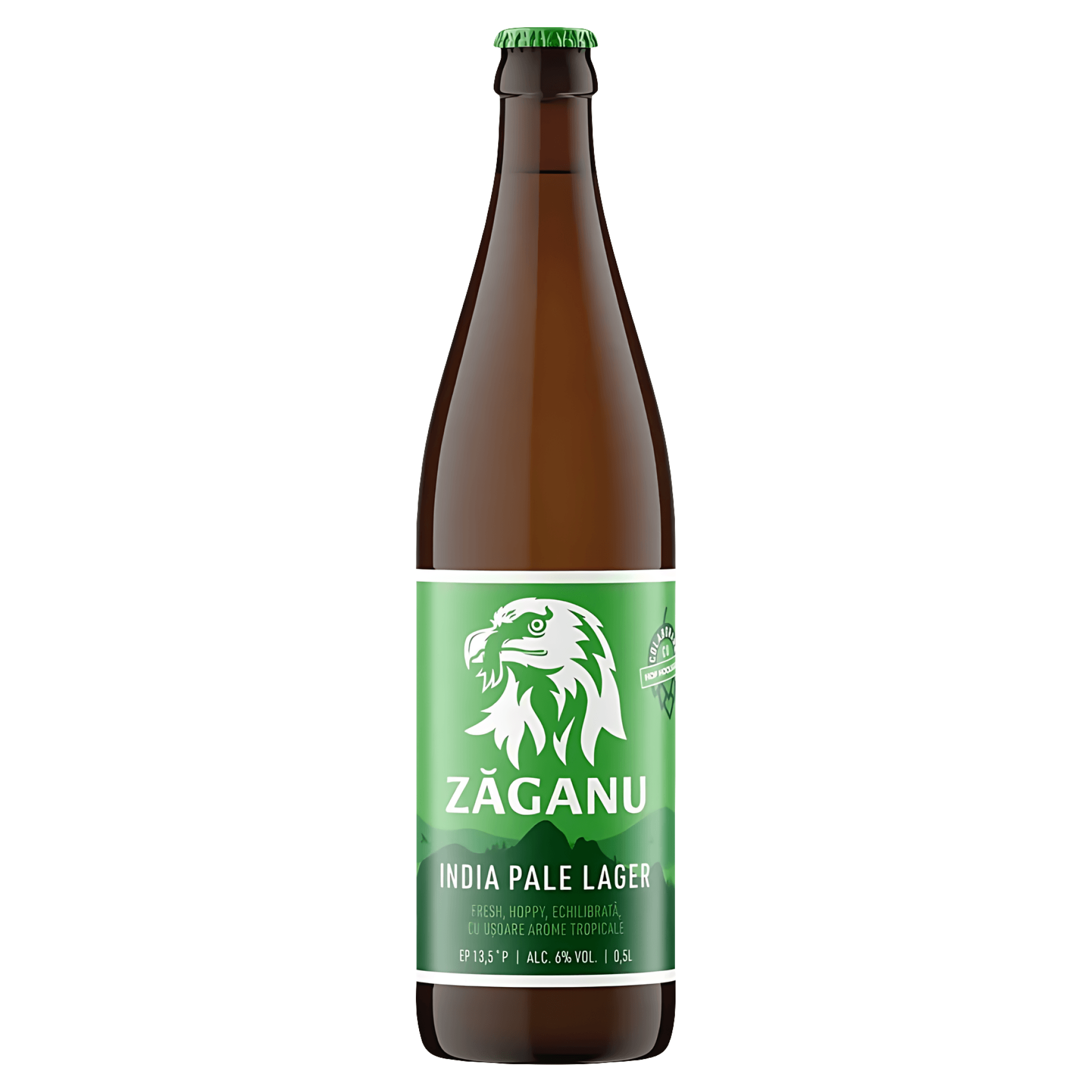 Bere artizanala nefiltrata blonda Zaganu India Pale Lager, 0.5 l