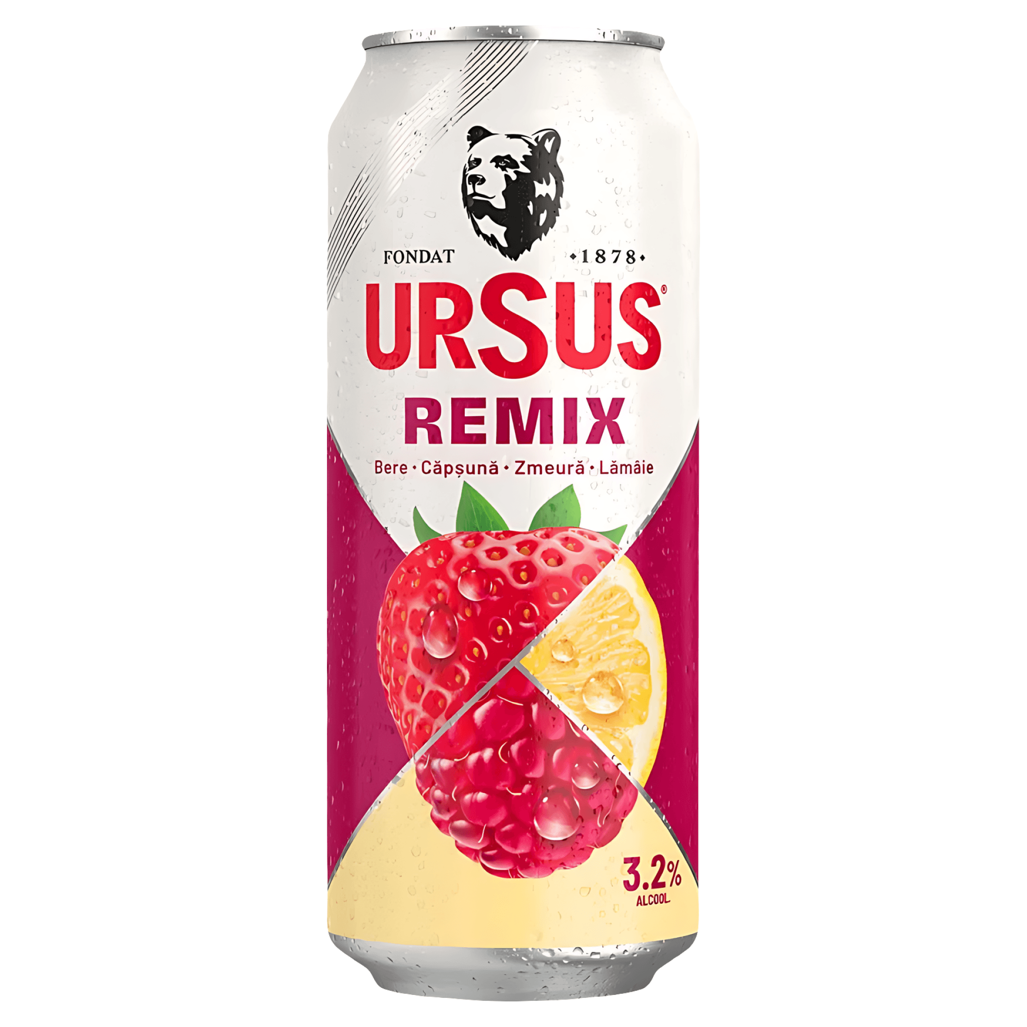 Bere blonda cu aroma de fructe rosii si lamaie Ursus Remix, 0.5 l