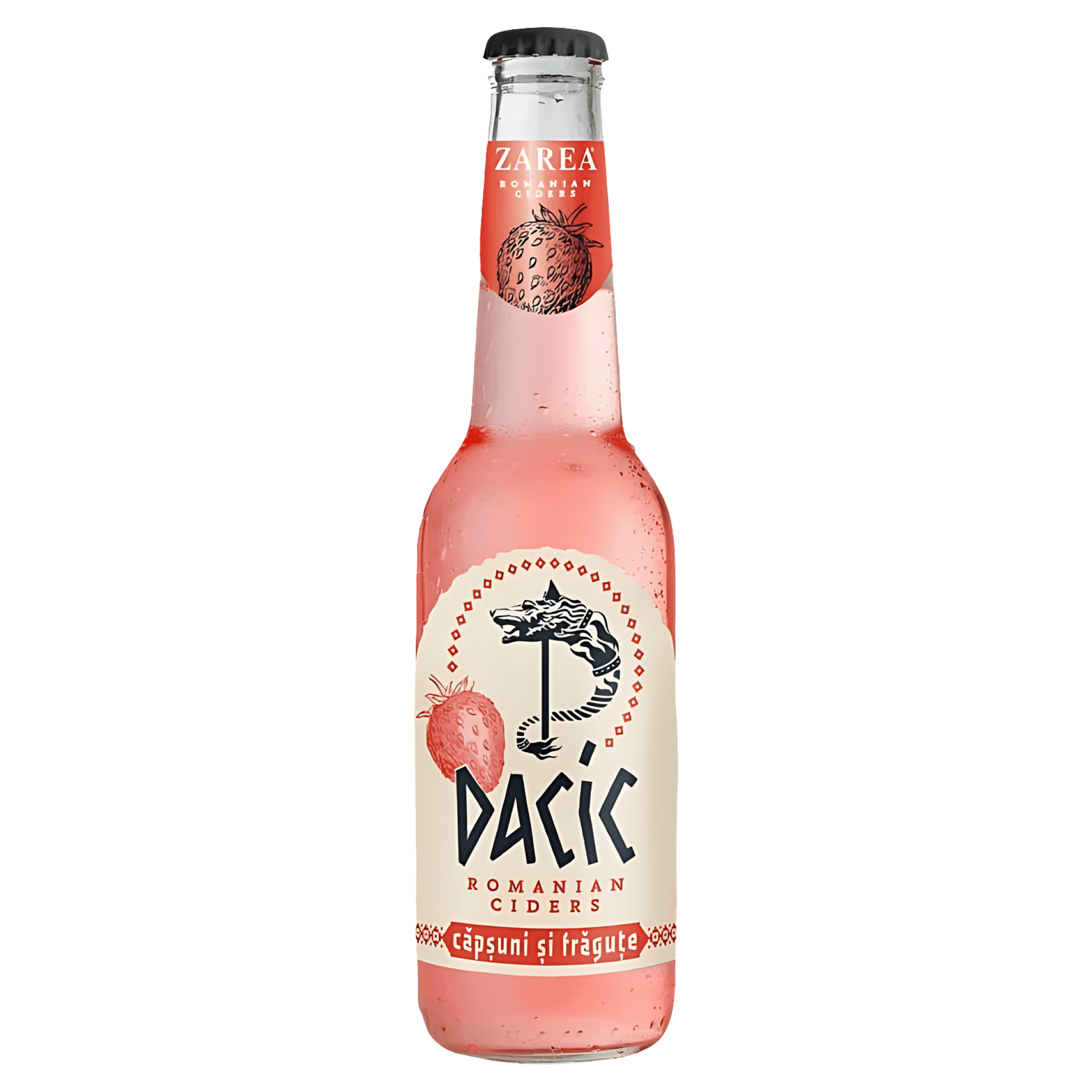 Cidru cu aroma de capsuni si fragute Dacic Romanian Ciders, 0.275 l
