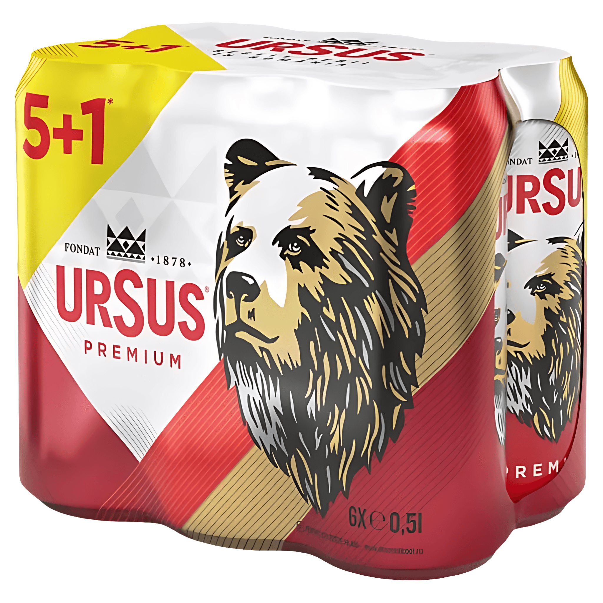 Bere Ursus Premium, 5+1 x 0.5 l