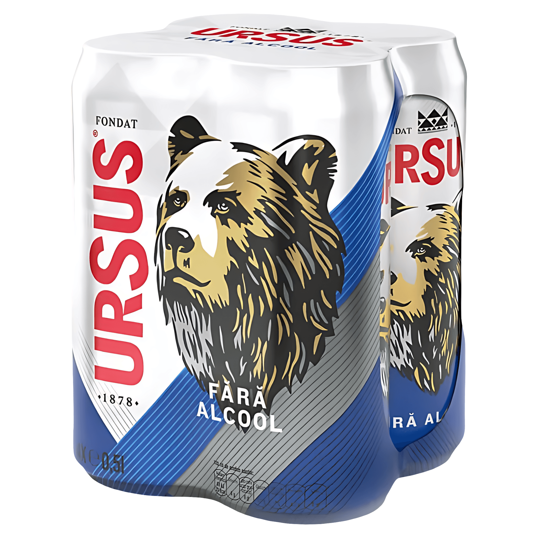 Bere blonda fara alcool Ursus, 4 x 0.5 l