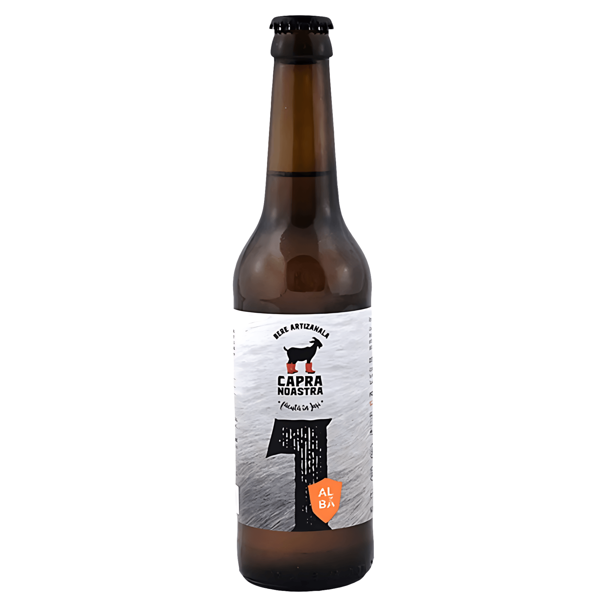 Bere alba nefiltrata Capra Noastra la sticla, 0.33 l