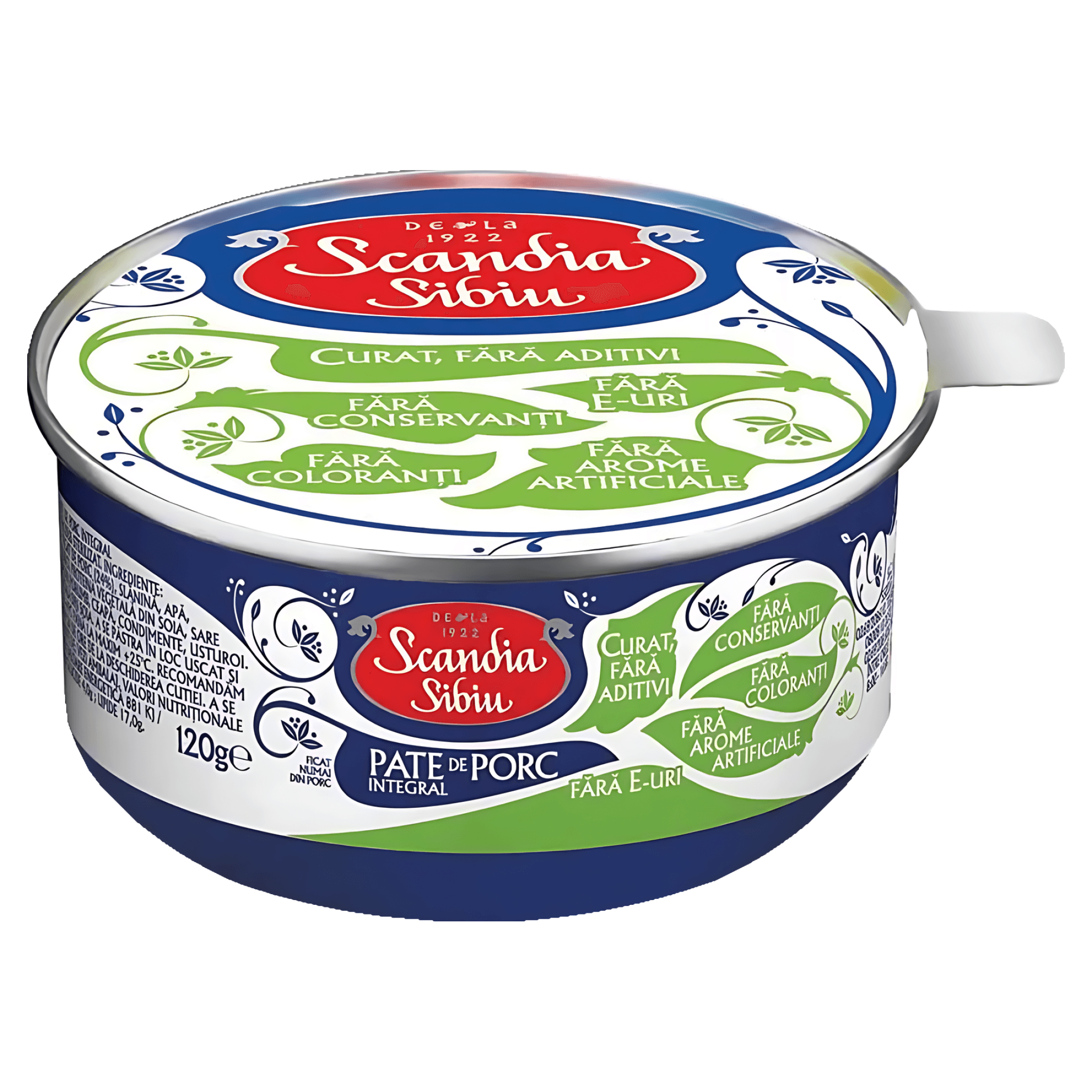Conserva pate integral de porc Scandia Sibiu, 120g