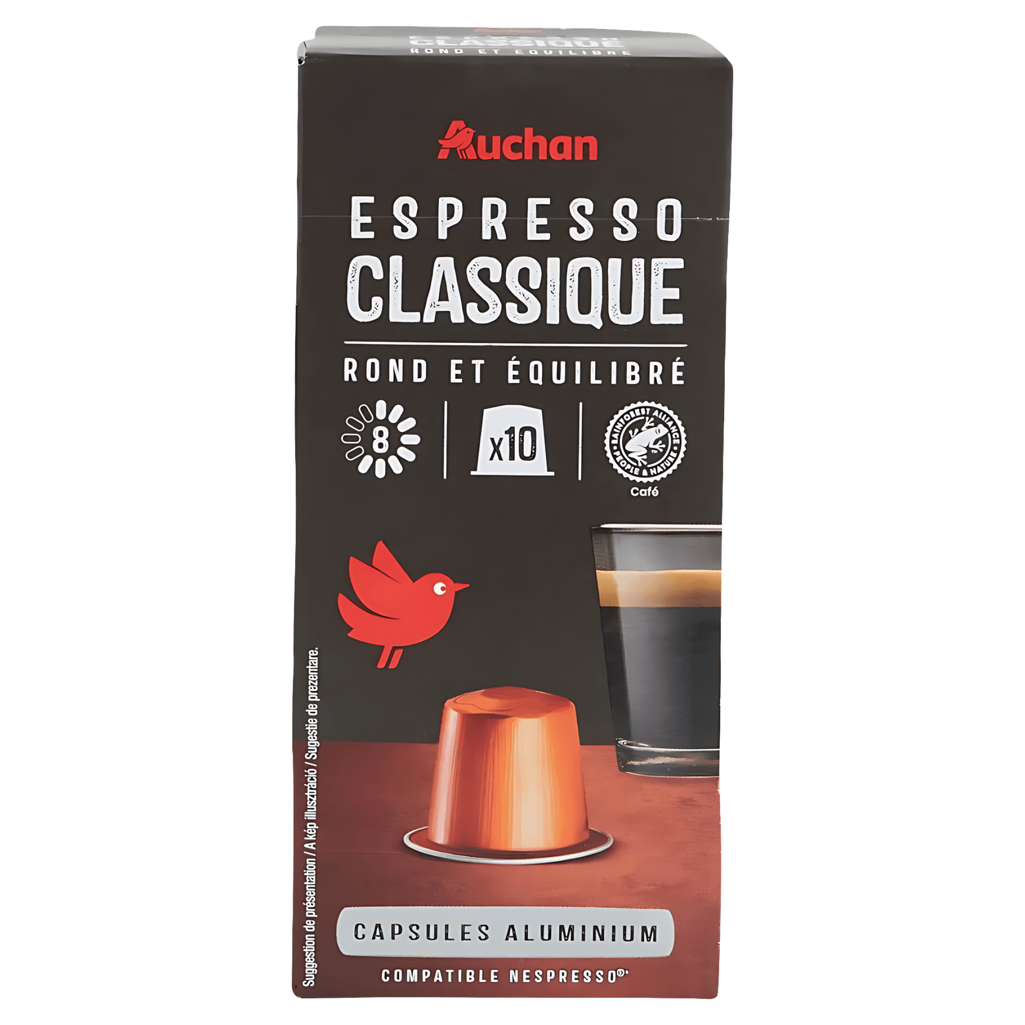 Capsule cafea Auchan Espresso, compatibile Nespresso, 10 capsule