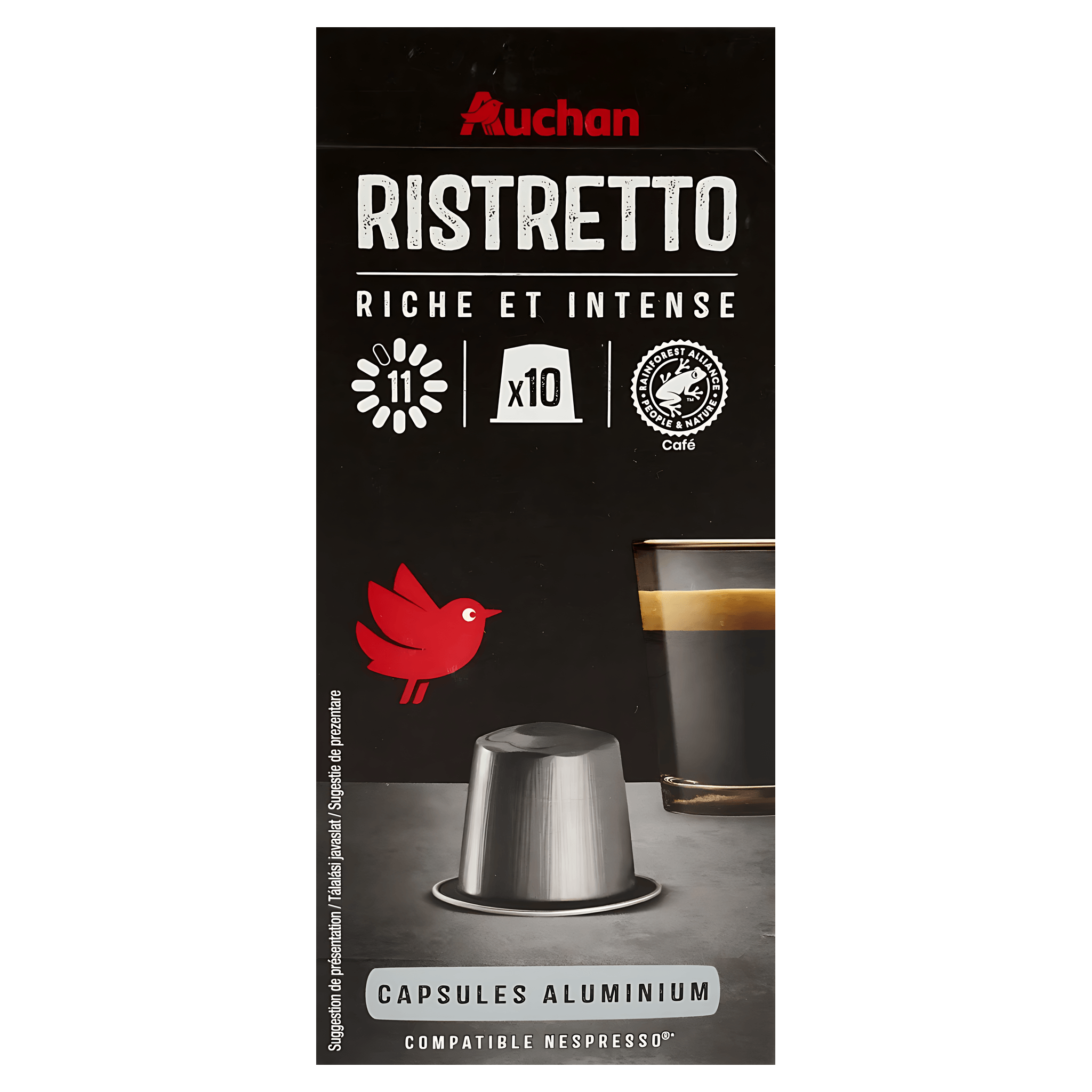 Capsule cafea Auchan Ristretto, compatibile Nespresso, 10 capsule