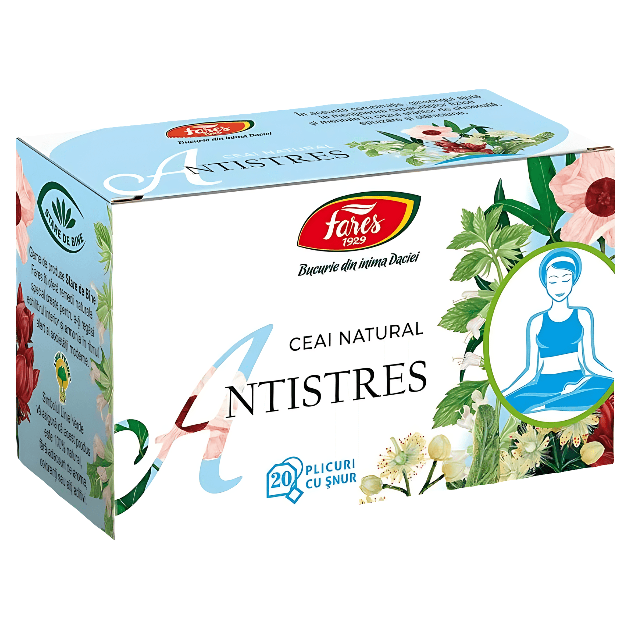Ceai natural Fares antistres 30 g / 20 de plicuri