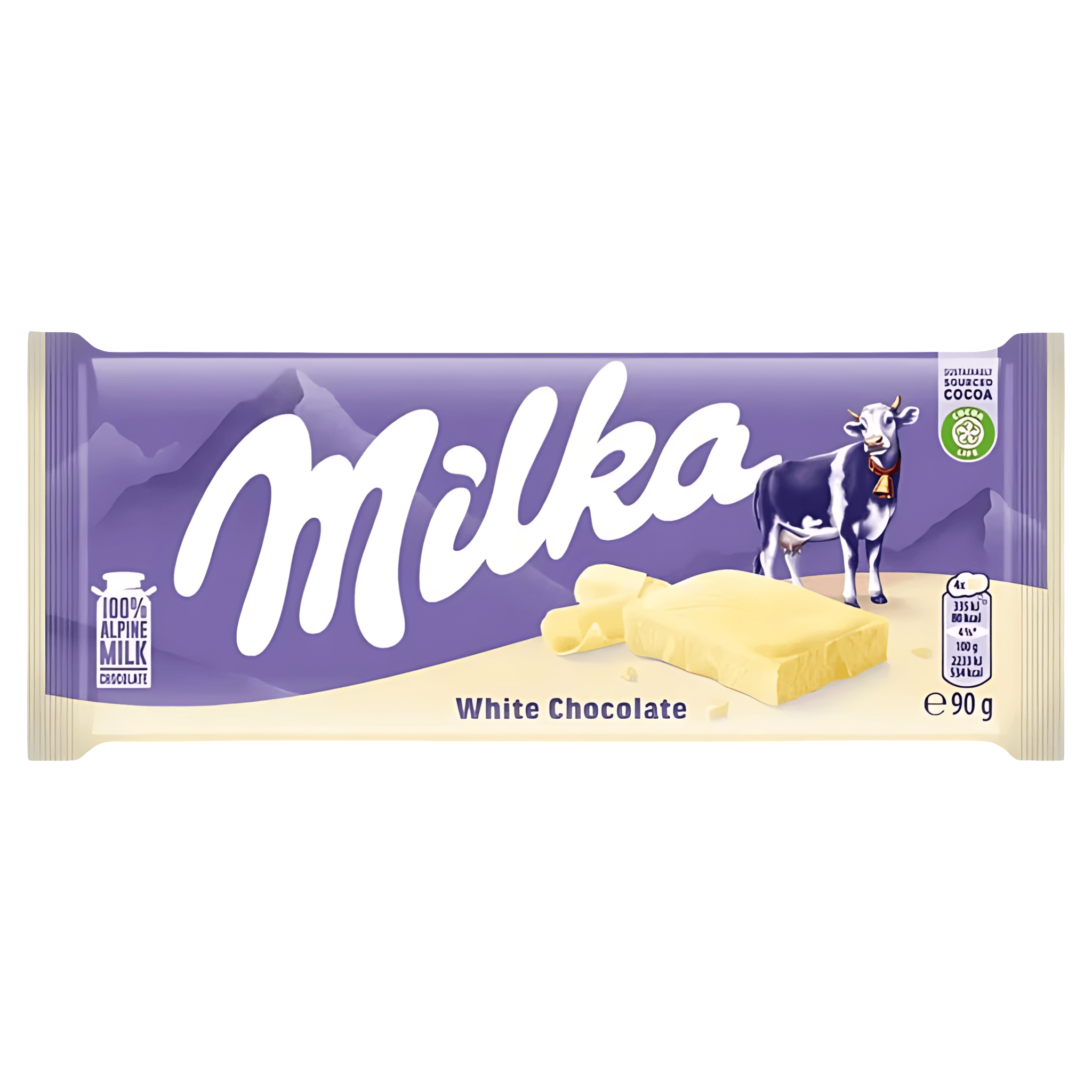 Ciocolata alba cu lapte Milka, 90 g