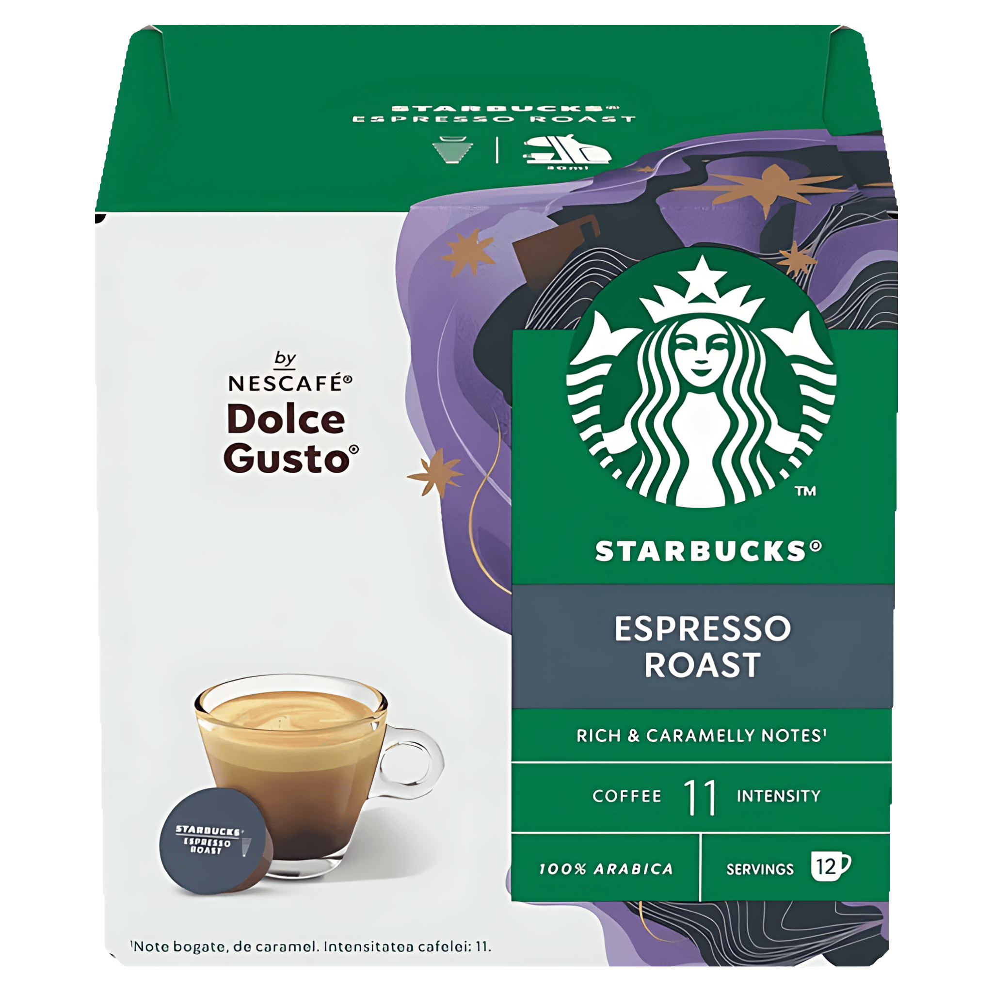 Capsule cafea Starbucks Espresso Roast, compatibile Dolce Gusto, 12 capsule