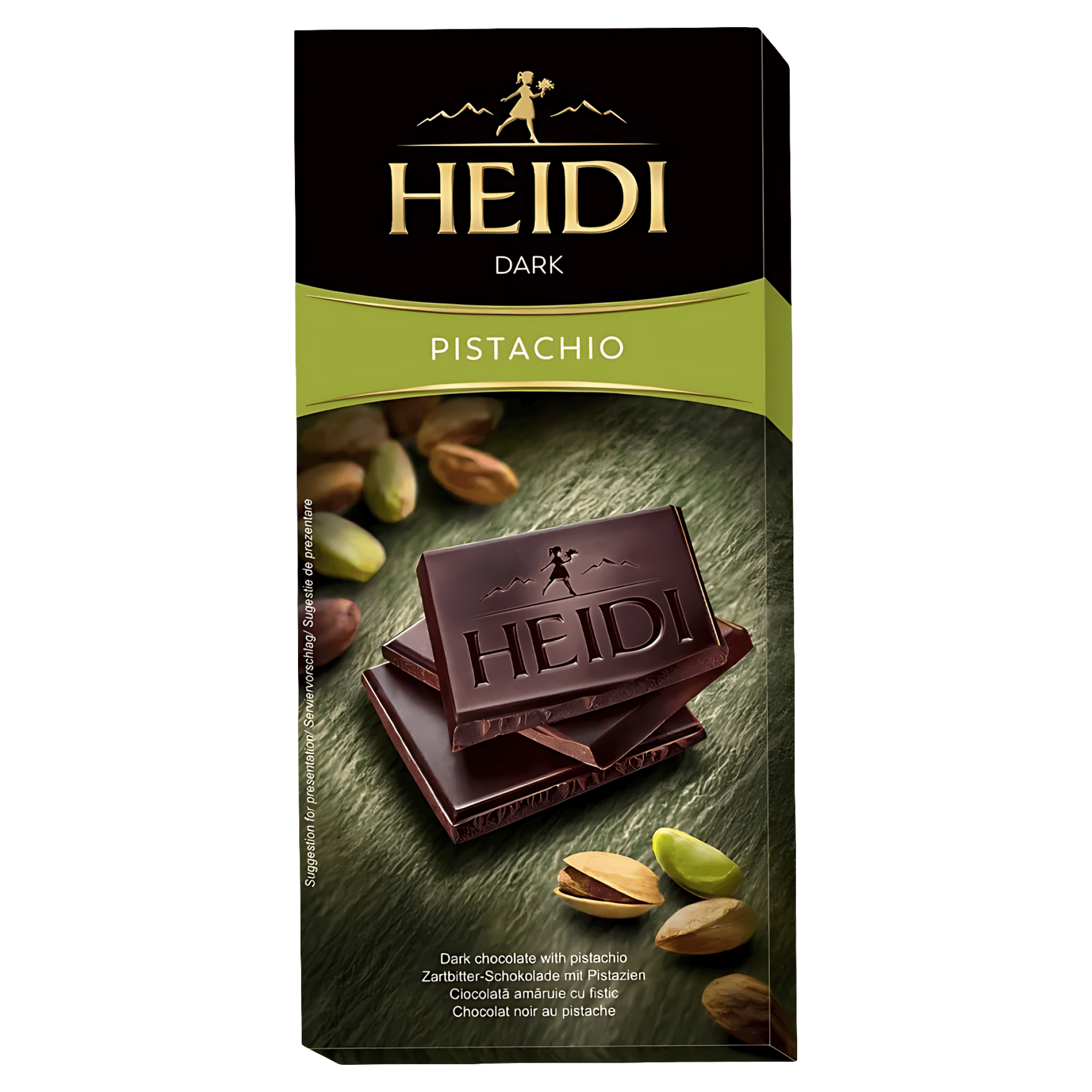 Ciocolata neagra Heidi cu fistic, 80 g