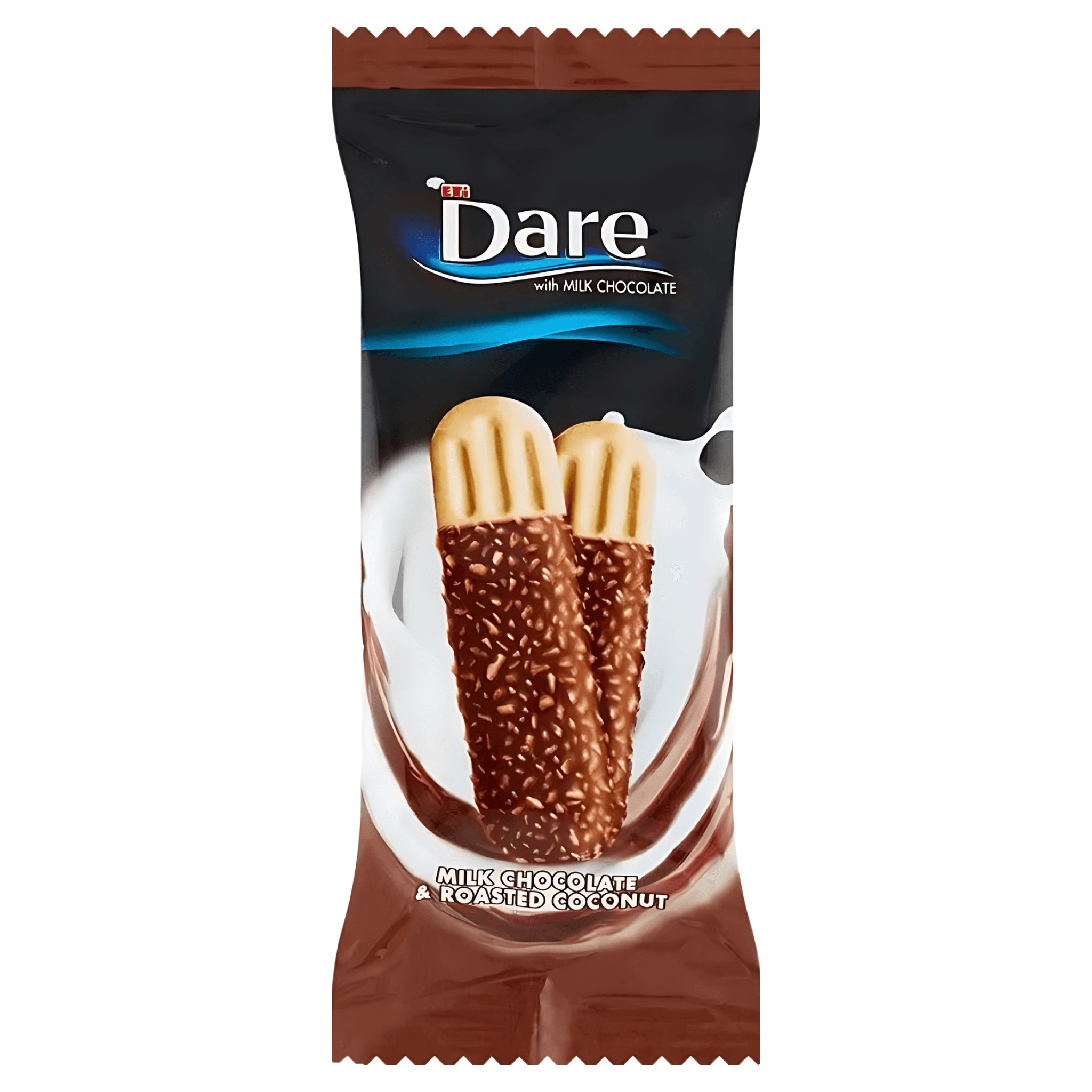 Biscuiti cu glazura de ciocolata cu lapte si cocos Dare, 44.5 g