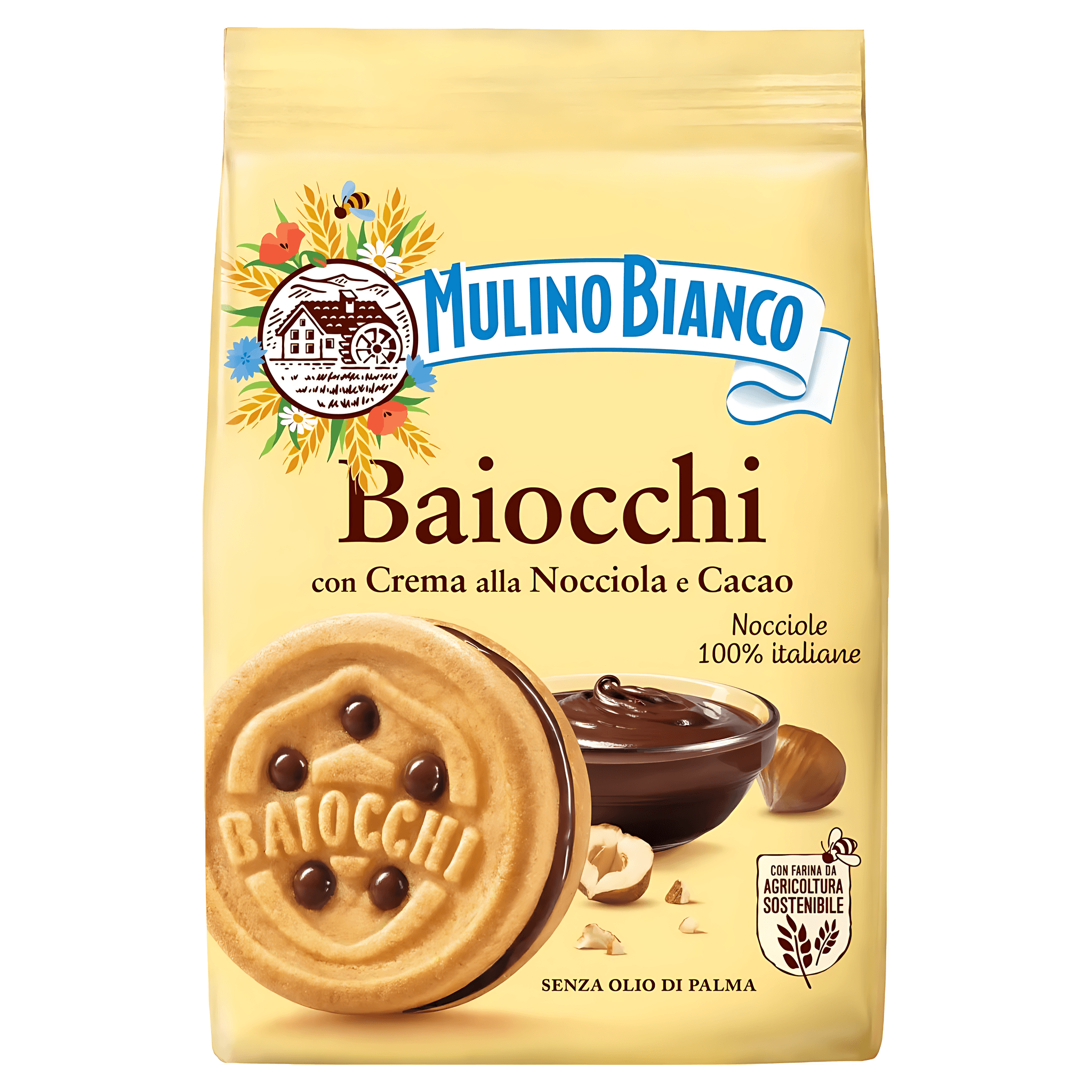 Biscuiti cu crema de alune de padure si cacao Mulino Bianco Baiocchi, 260 g
