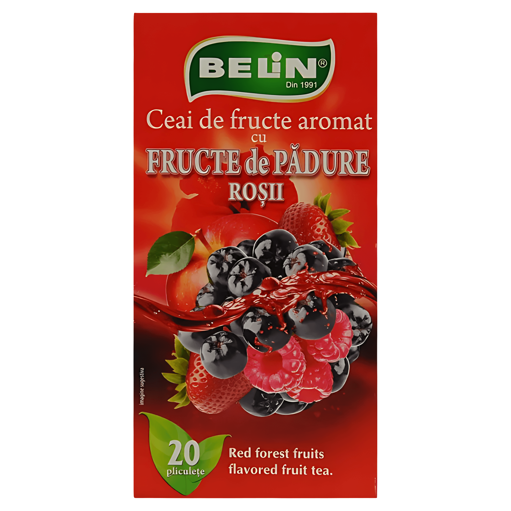 Ceai de fructe cu aroma de fructe de padure rosii Belin, 20 plicuri, 40 g