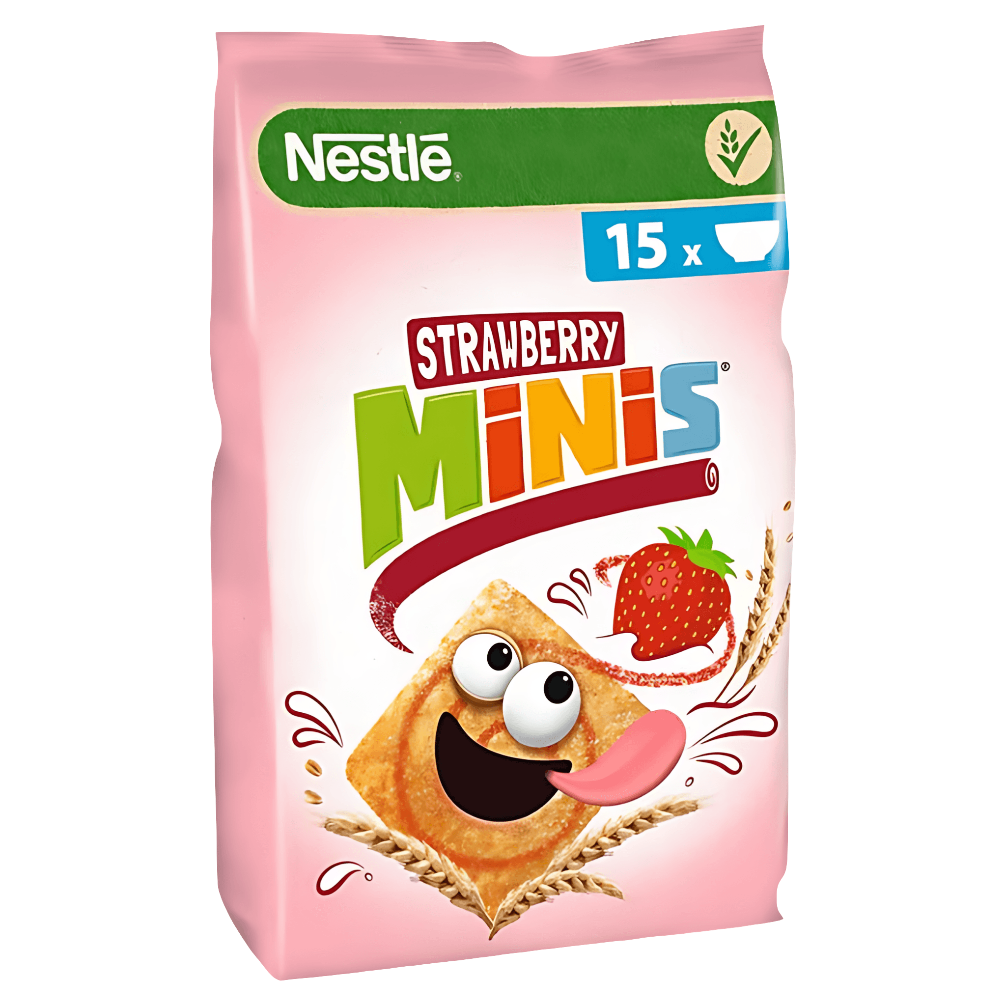 Cereale crocante cu gust de capsuni Nestle Minis, 450 g