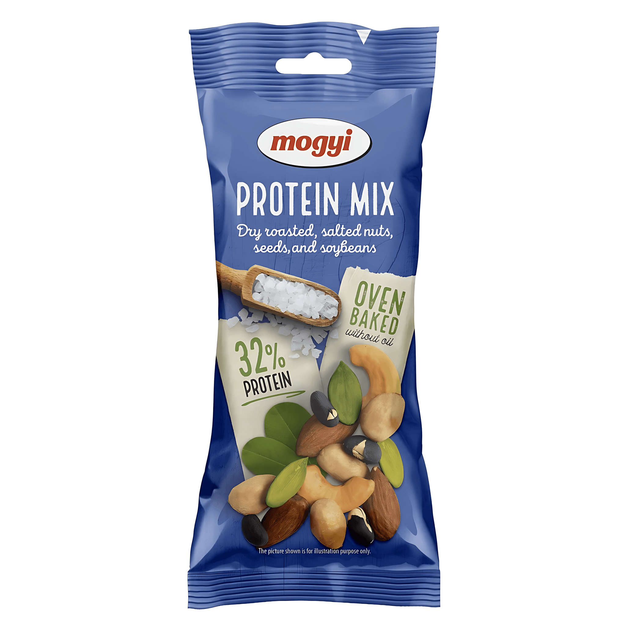 Amestec copt si sarat de nuci, seminte si soia Mogyi Protein, 70 g