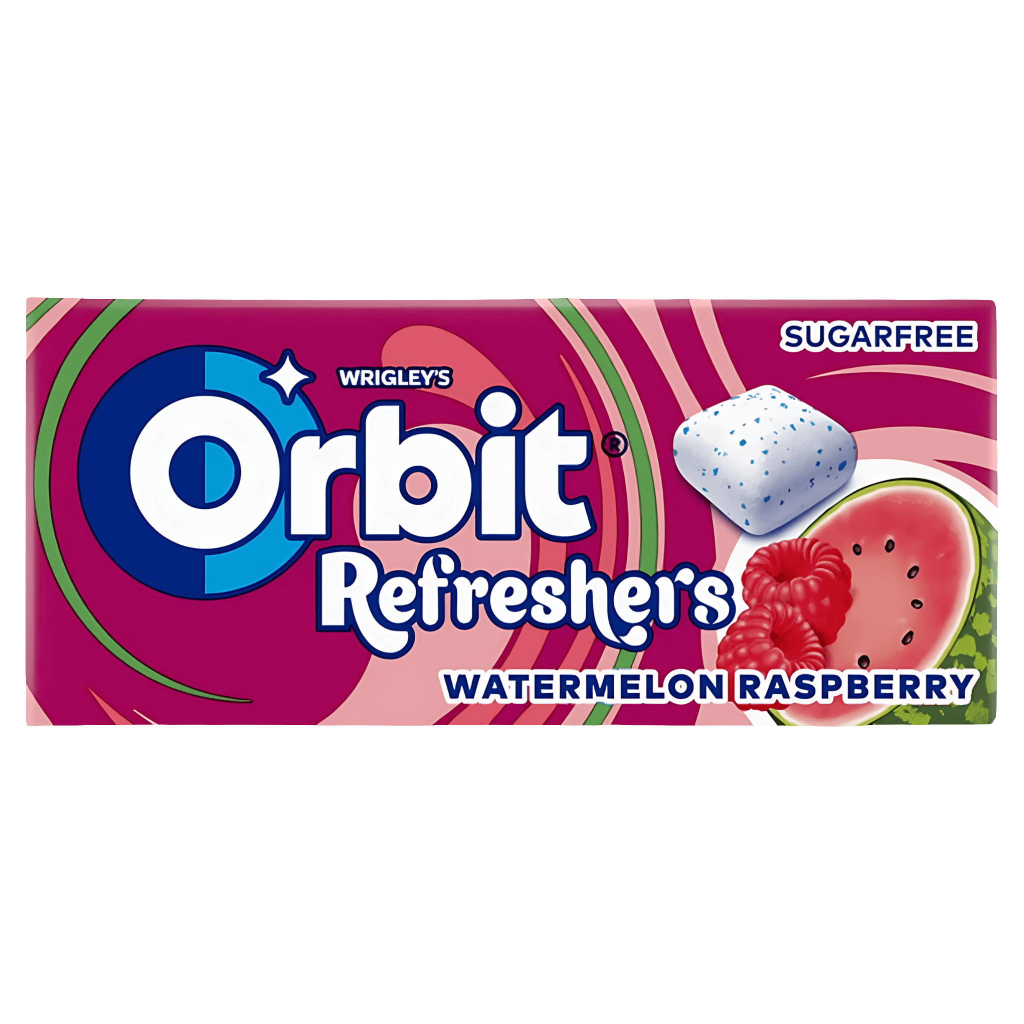 Guma de mestecat cu aroma de pepene si zmeura Orbit, fara zahar, 17.9 g