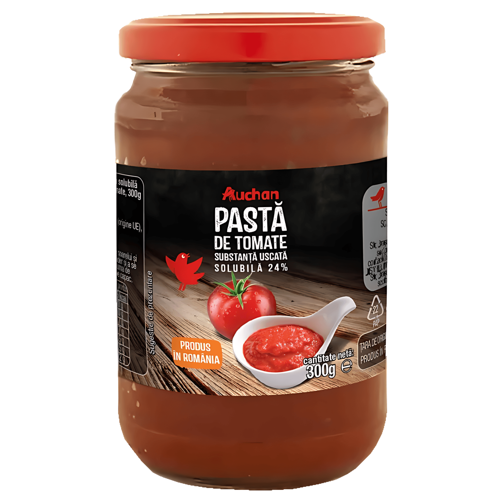 Pasta de tomate Auchan, concentratie 24%, 300 g