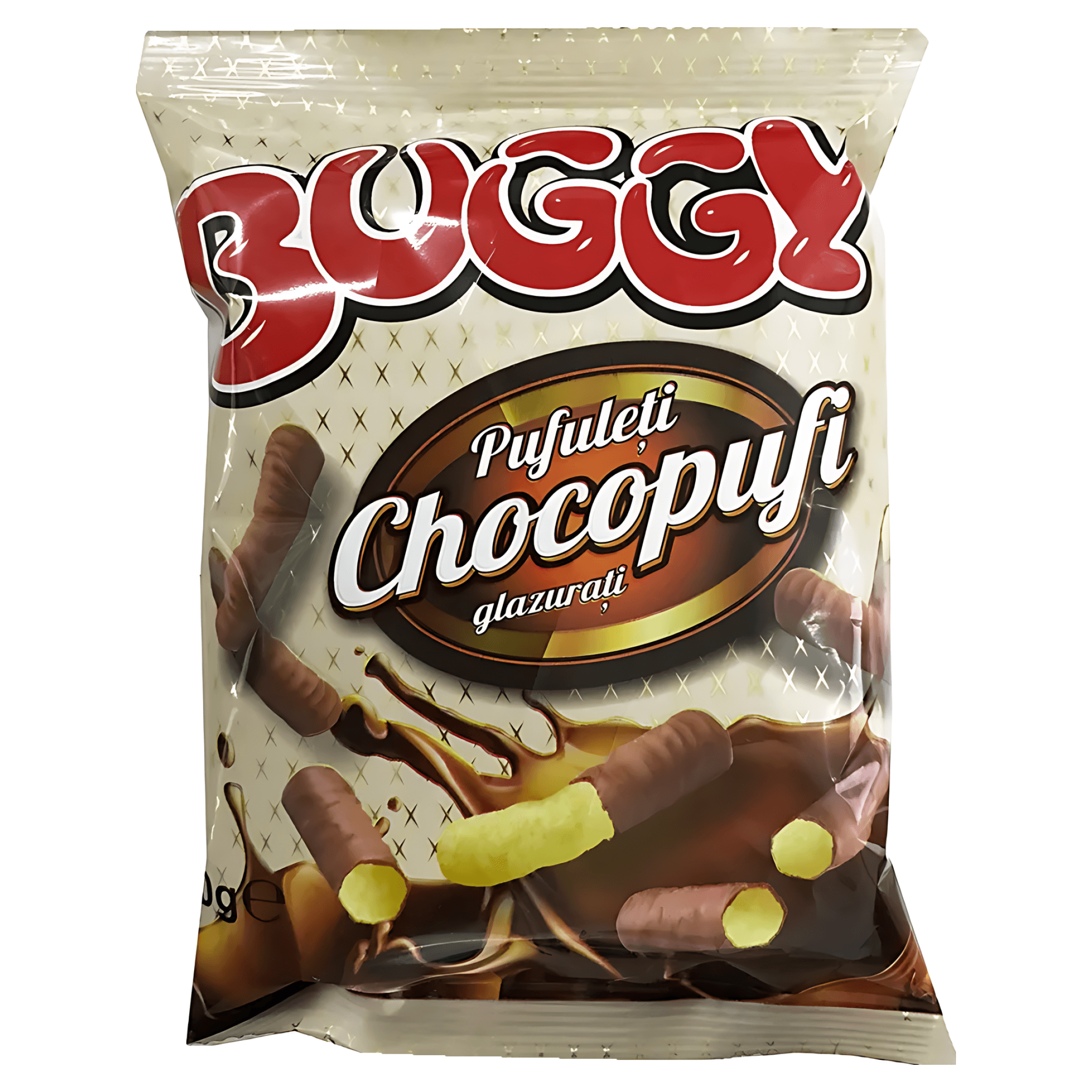 Pufuleti cu glazura de cacao Buggy Chocopufi, 40 g